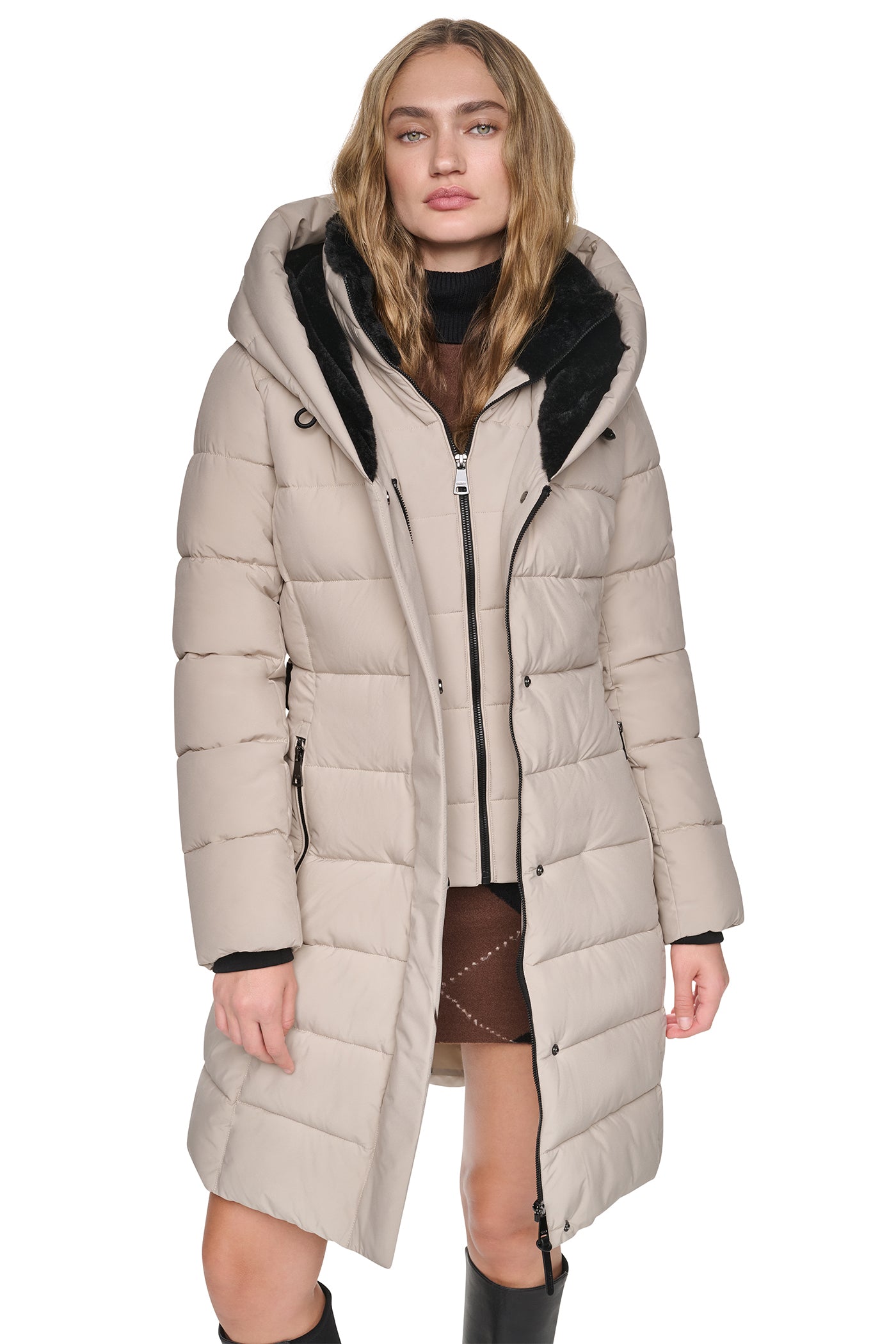 LONG BELTED LAYERED PUFFER VIEW 2