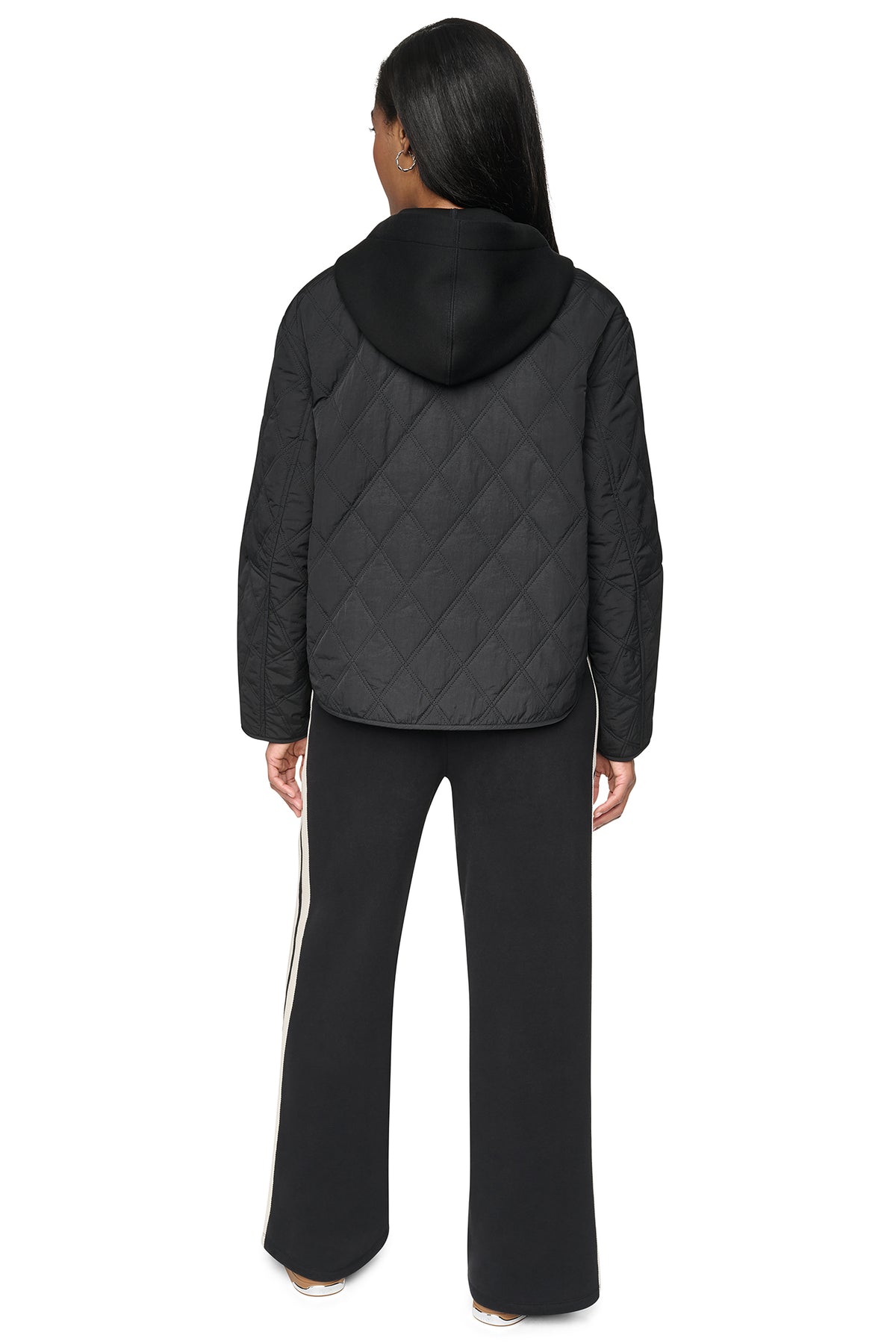 QUILTED JACKET WITH KNIT BIB VIEW 2