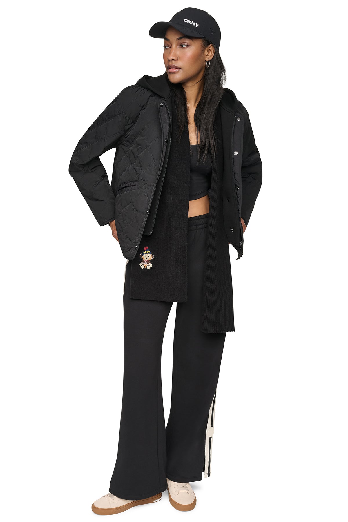 QUILTED JACKET WITH KNIT BIB VIEW 2