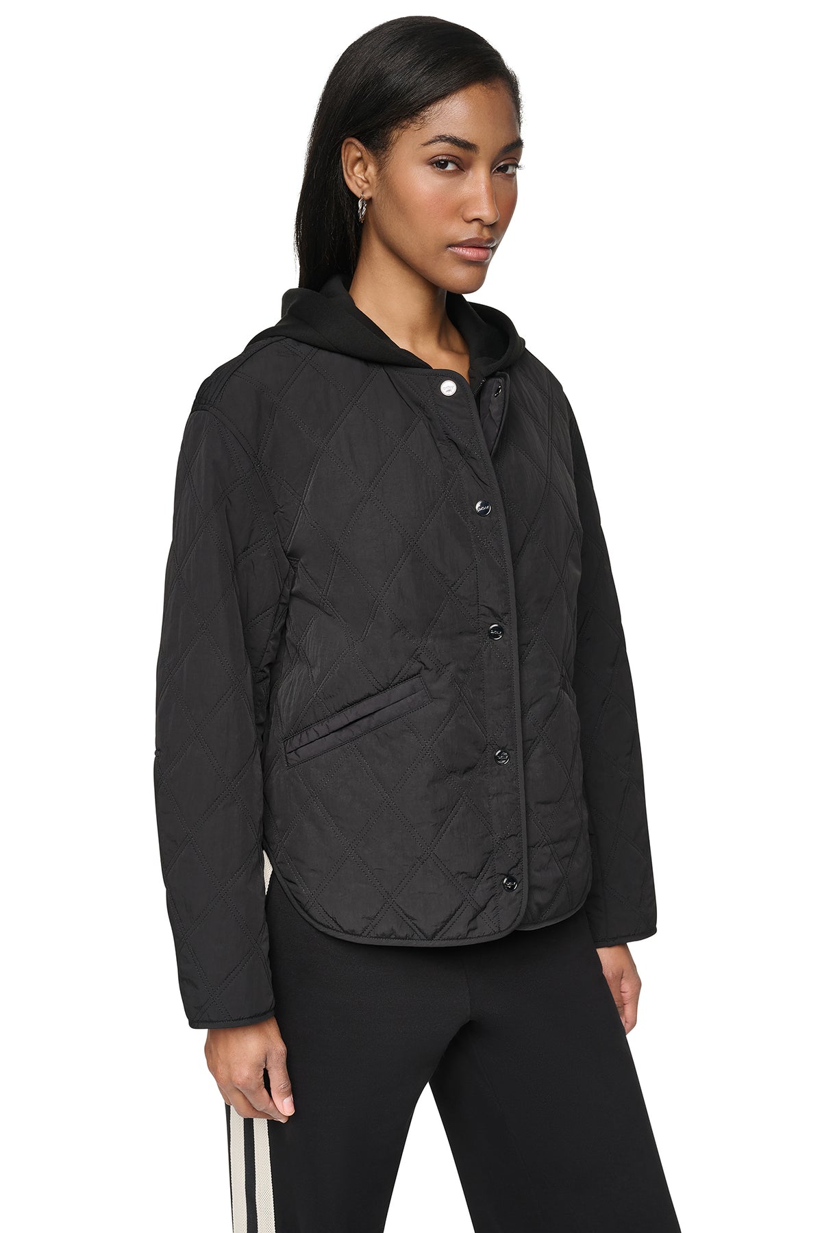 QUILTED JACKET WITH KNIT BIB VIEW 2
