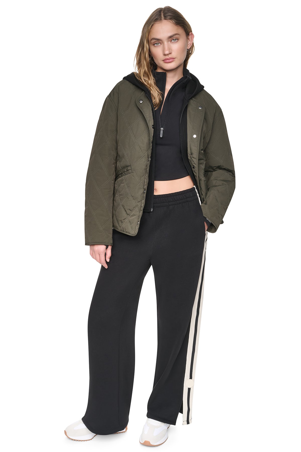 QUILTED JACKET WITH KNIT BIB VIEW 2