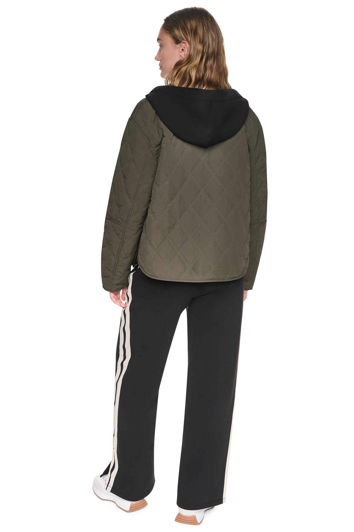 QUILTED JACKET WITH KNIT BIB VIEW 2