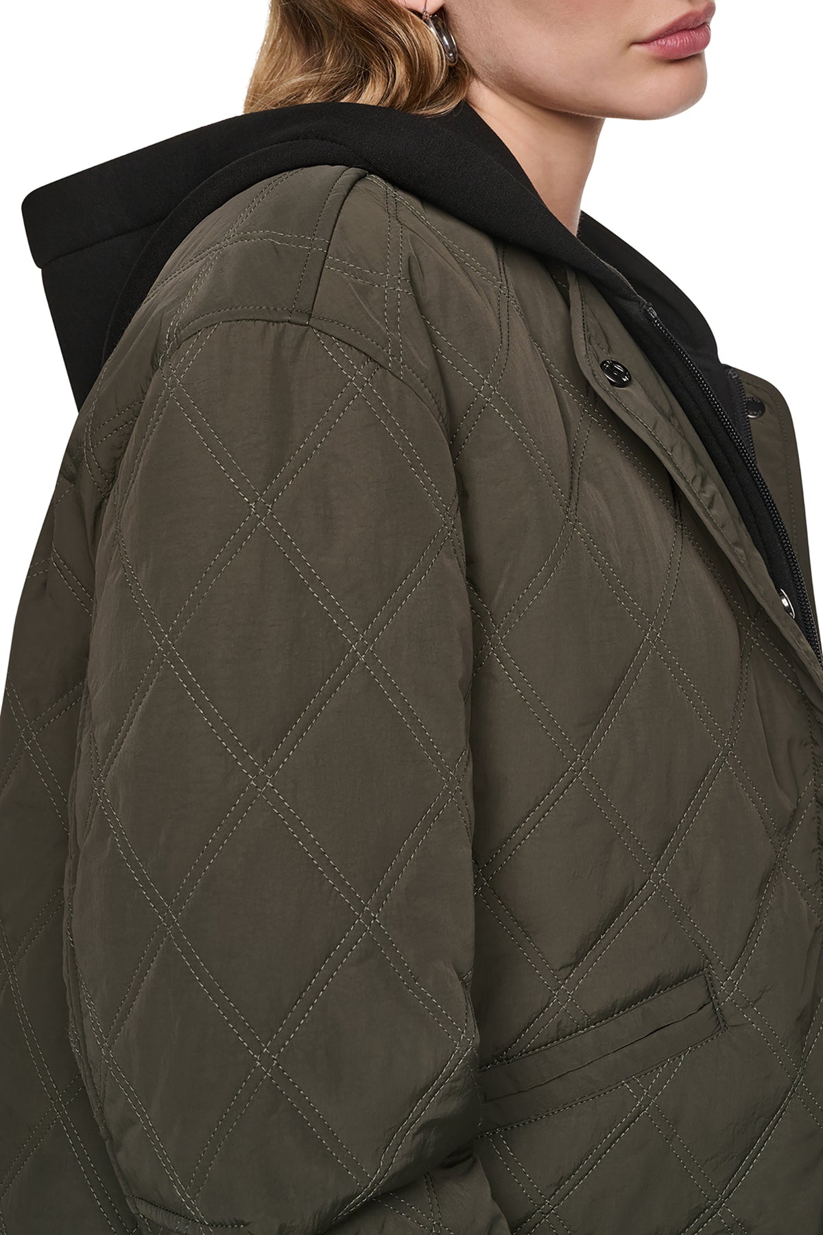 QUILTED JACKET WITH KNIT BIB VIEW 2
