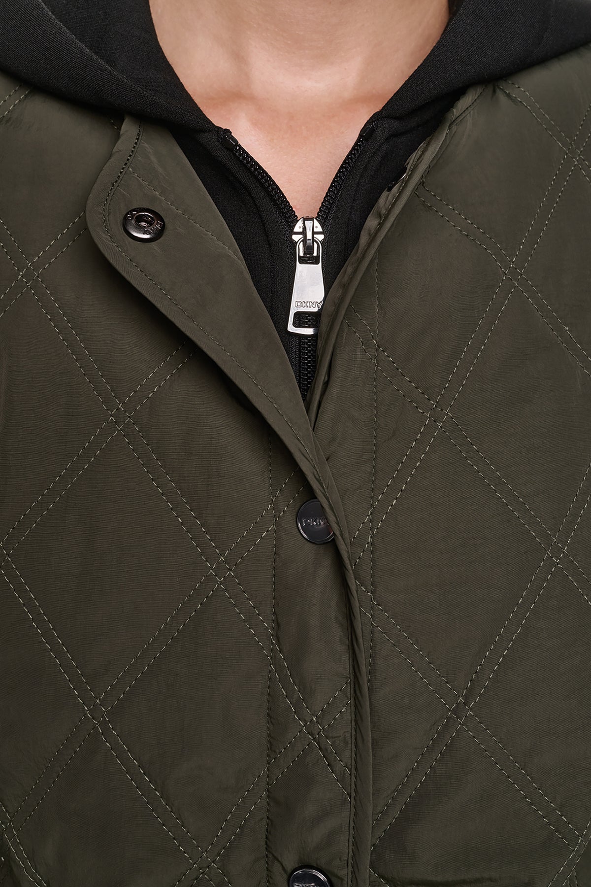 QUILTED JACKET WITH KNIT BIB VIEW 2