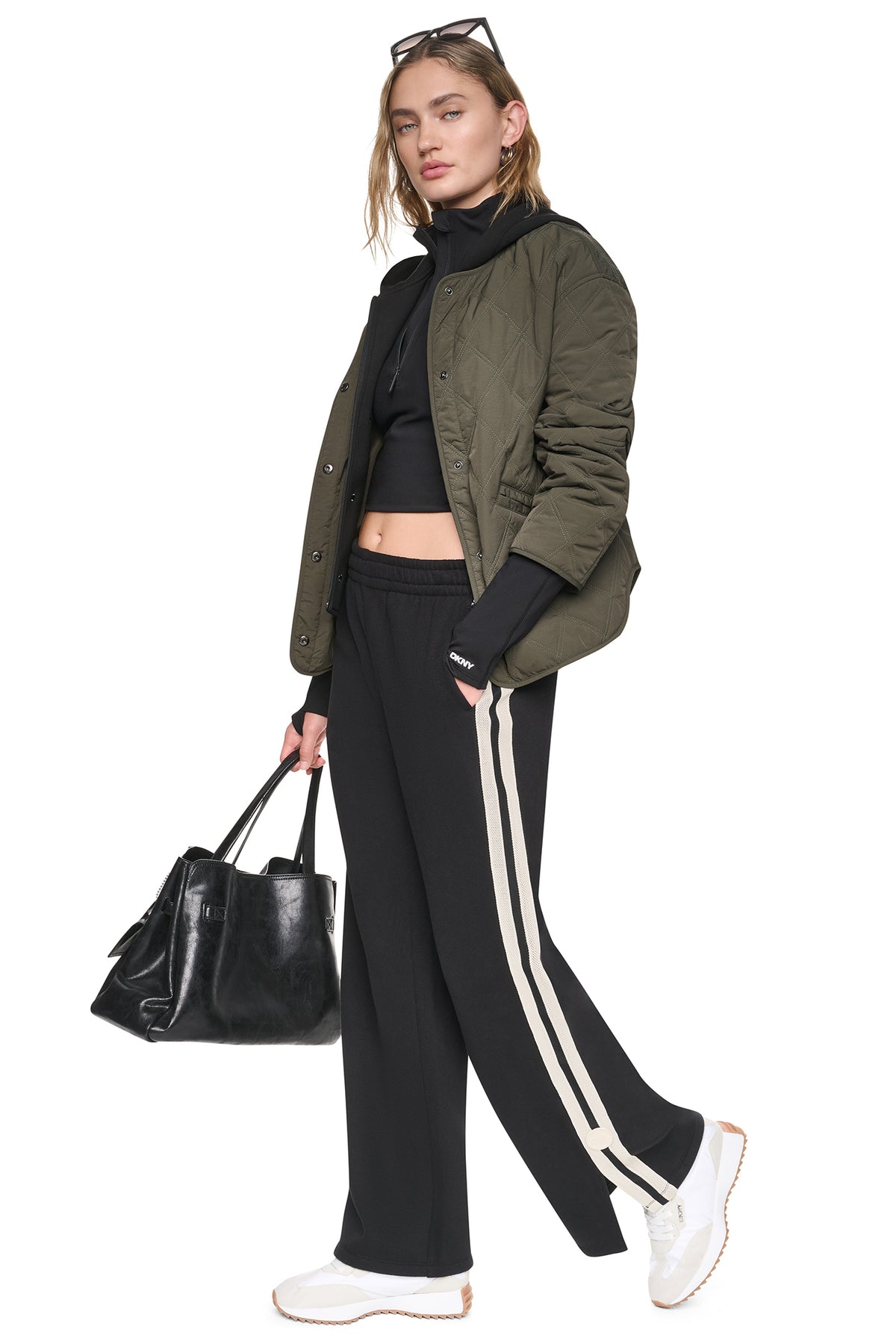 QUILTED JACKET WITH KNIT BIB VIEW 2
