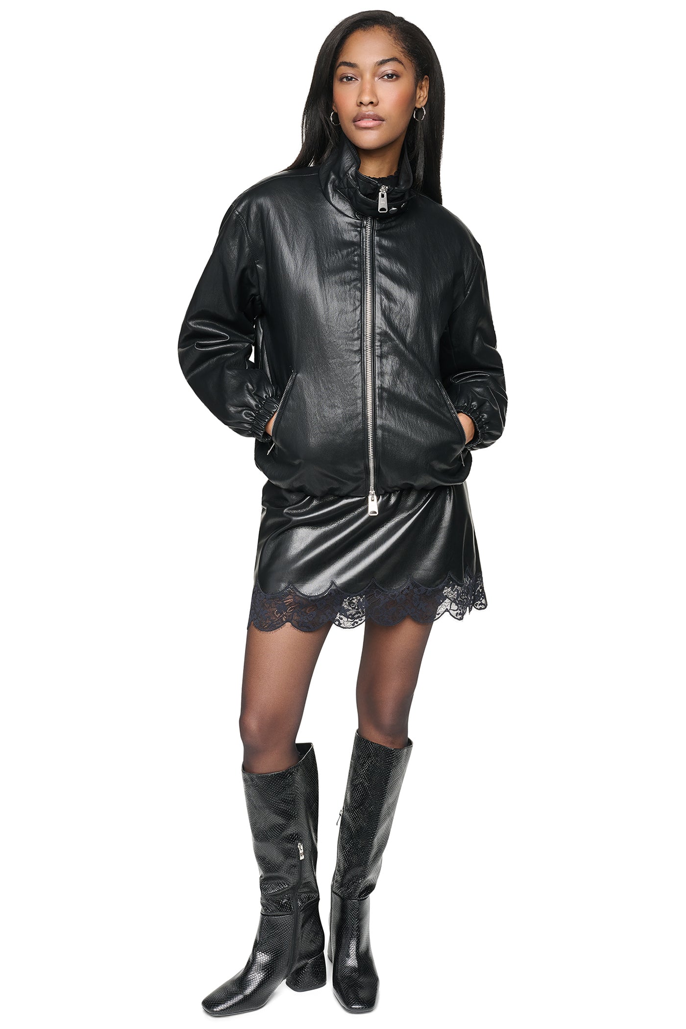 FAUX LEATHER BOMBER VIEW 6