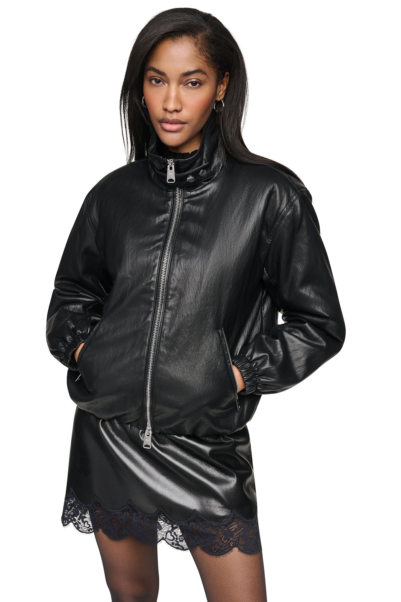 FAUX LEATHER BOMBER VIEW 7
