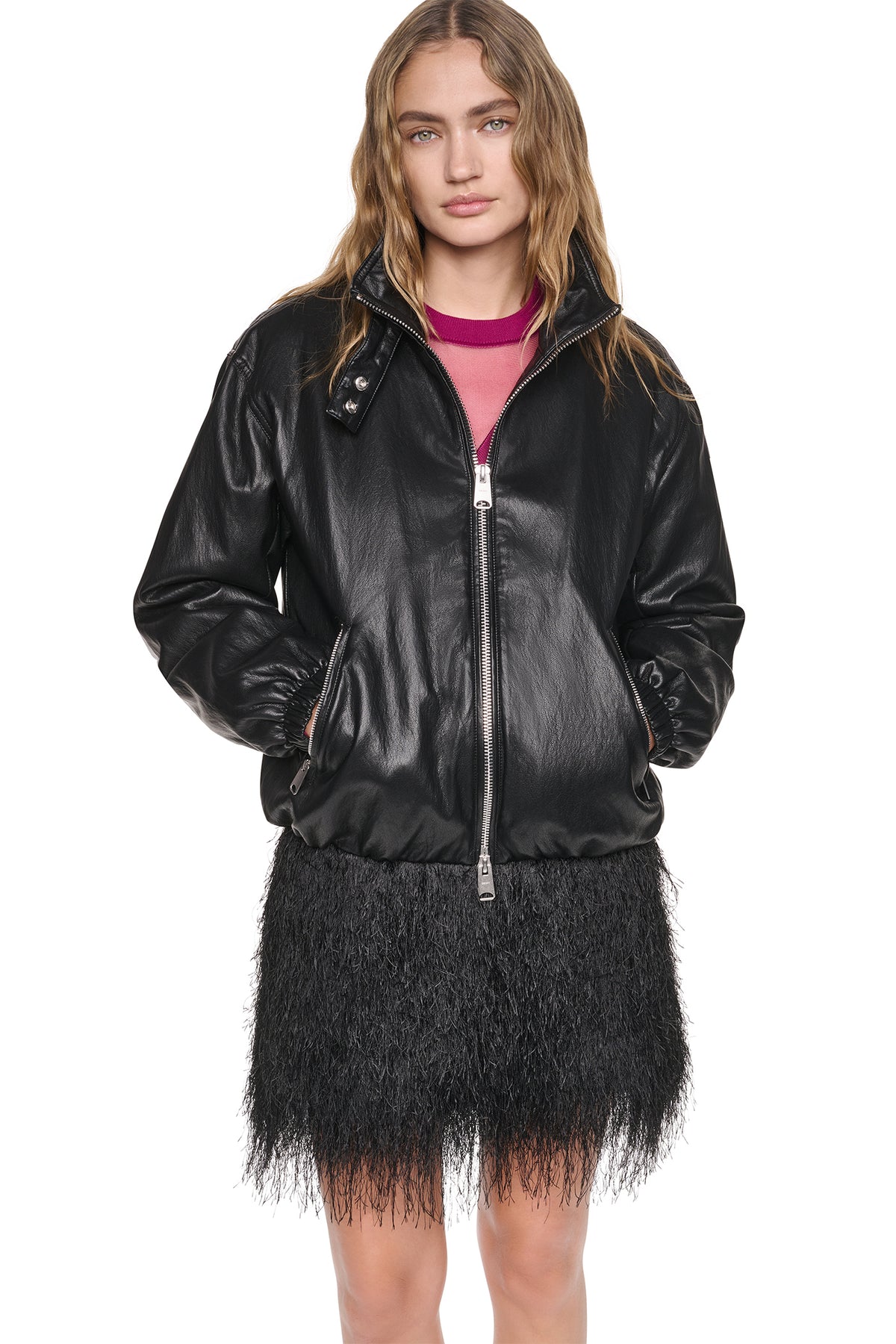 VEGAN LEATHER BOMBER VIEW 2