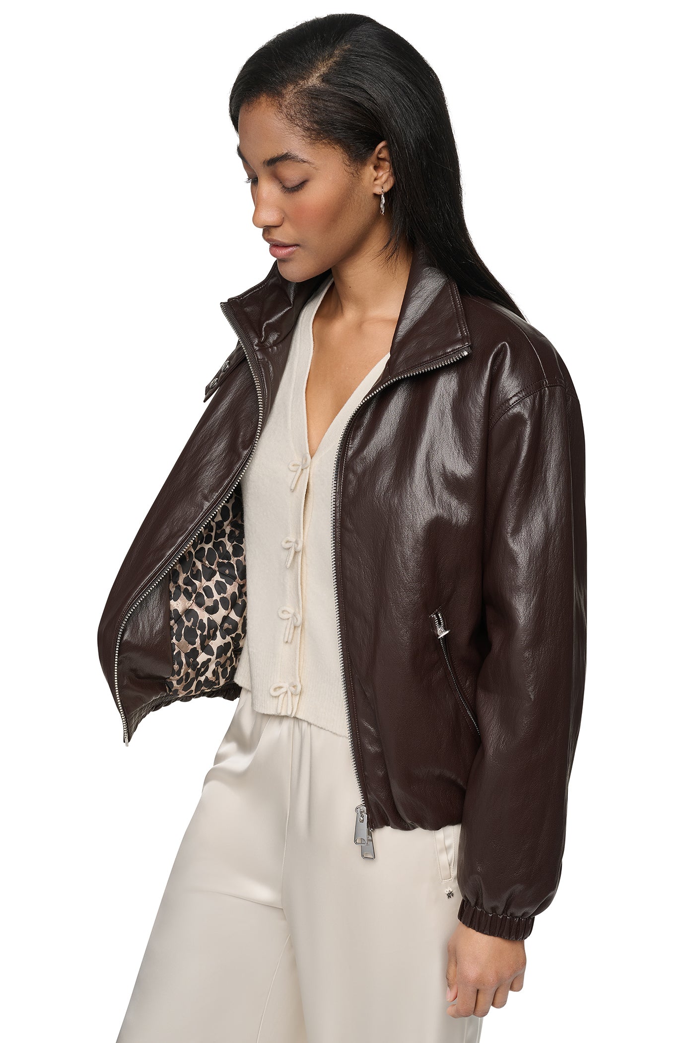 FAUX LEATHER BOMBER VIEW 9