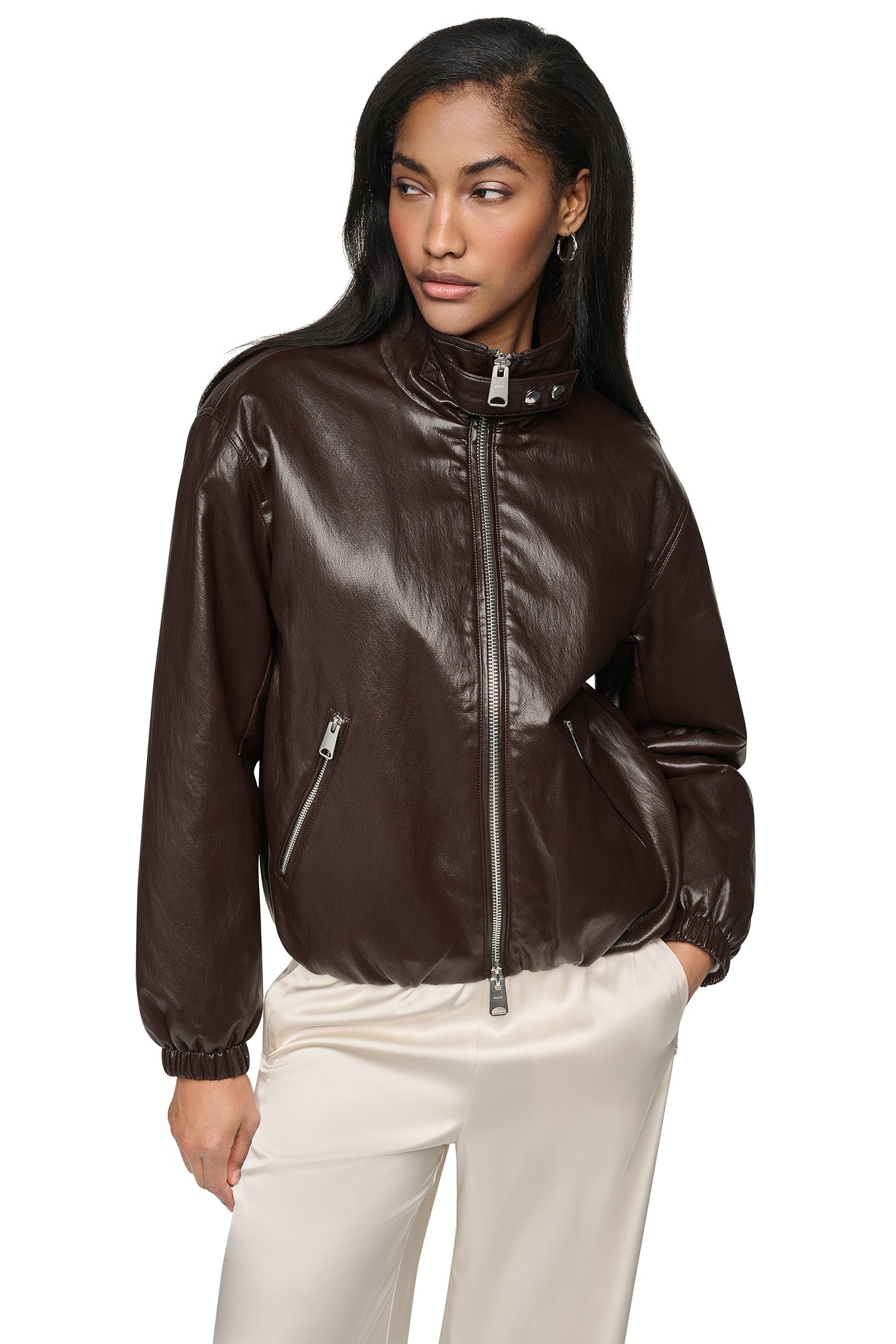 FAUX LEATHER BOMBER VIEW 8
