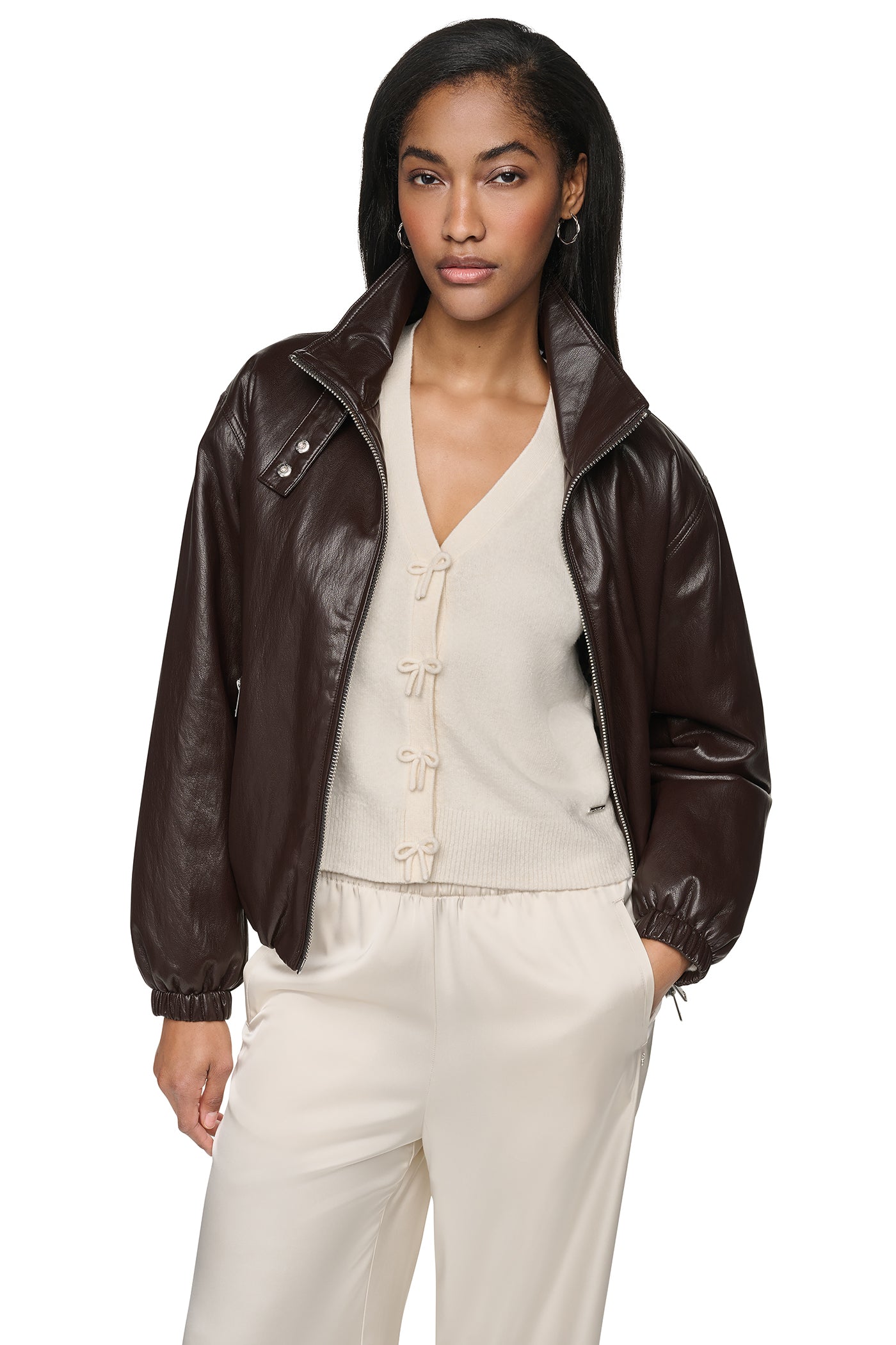 FAUX LEATHER BOMBER VIEW 7