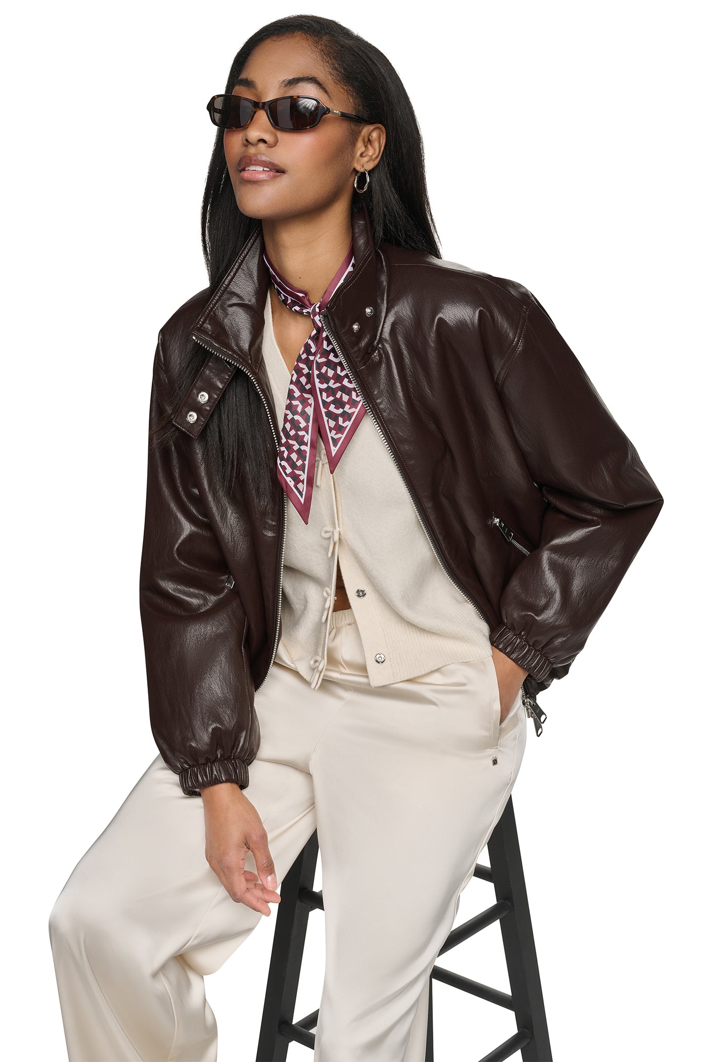 FAUX LEATHER BOMBER VIEW 12