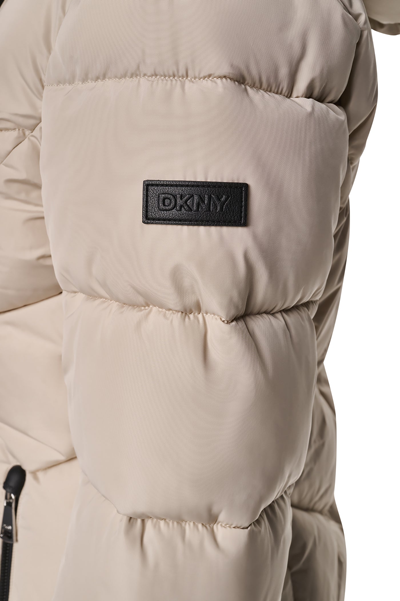 LONG PUFFER WITH FAUX FUR HOOD VIEW 2