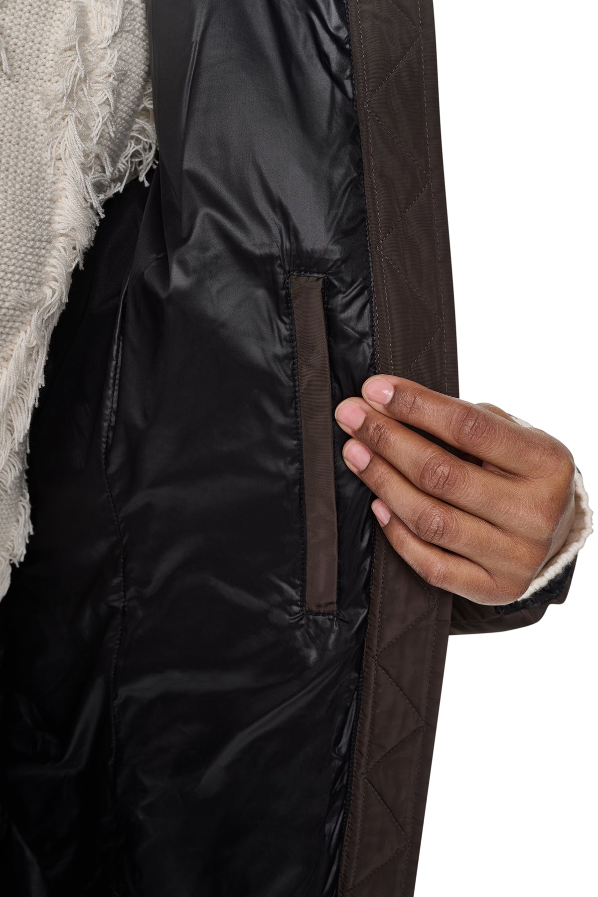 FAUX FUR LINED HOODED PUFFER VIEW 2