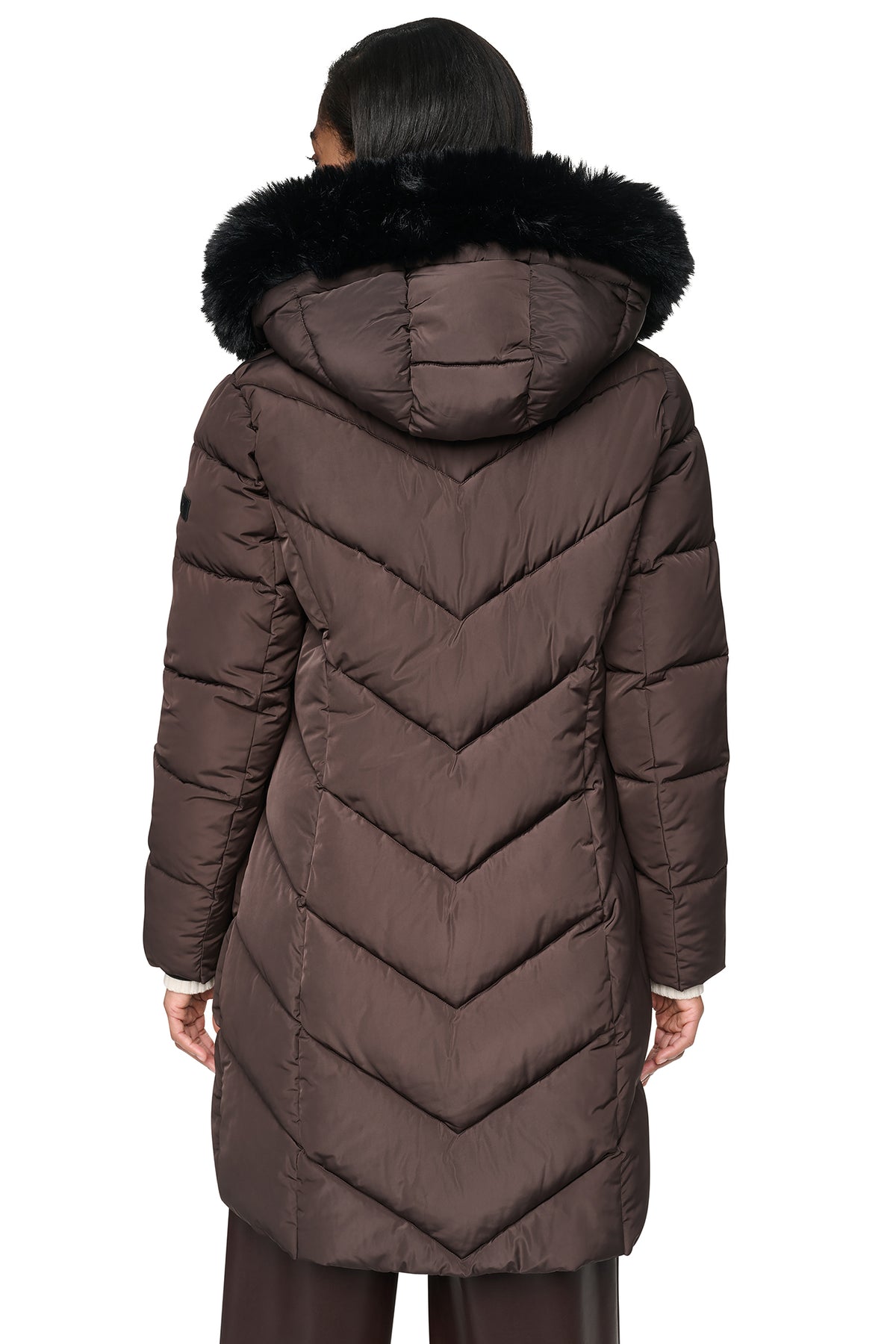 FAUX FUR LINED HOODED PUFFER VIEW 2