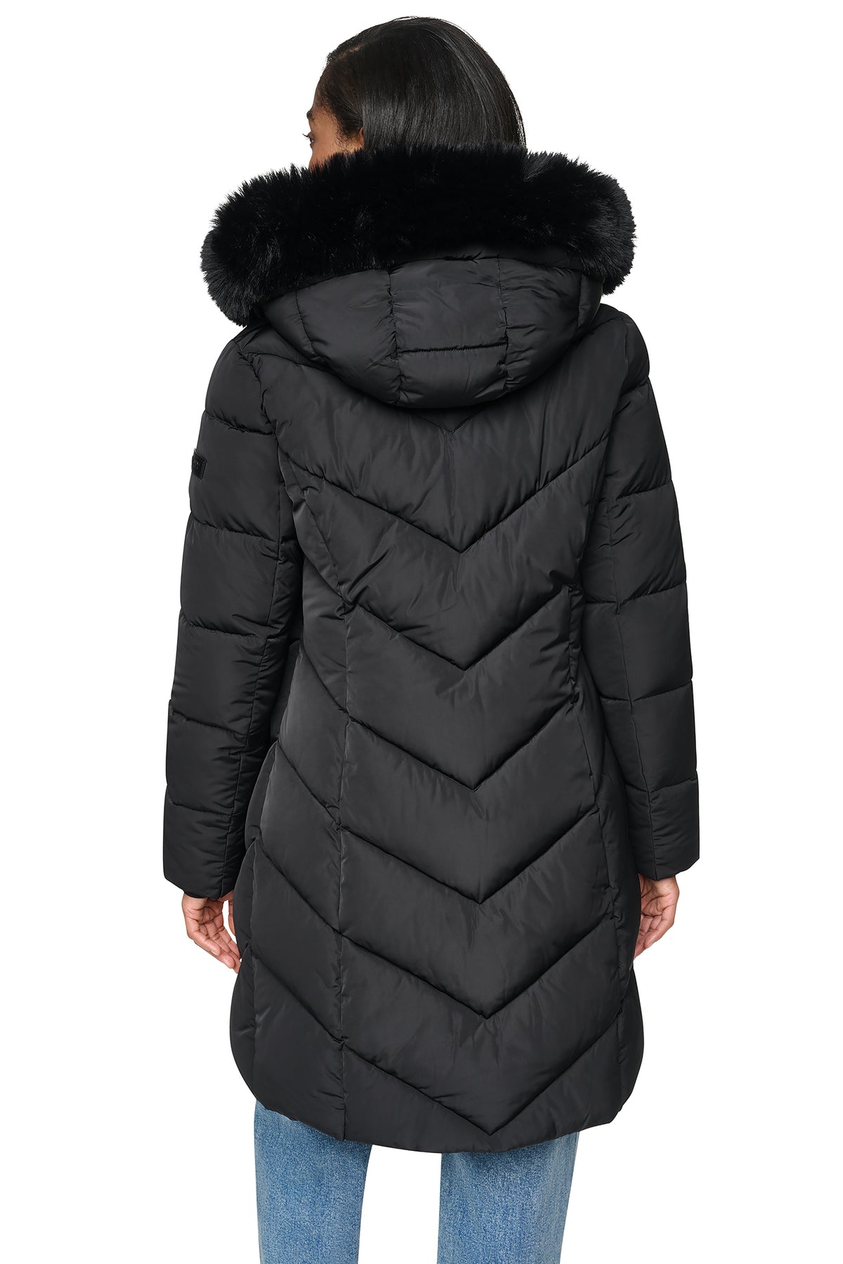 FAUX FUR LINED HOODED PUFFER VIEW 2