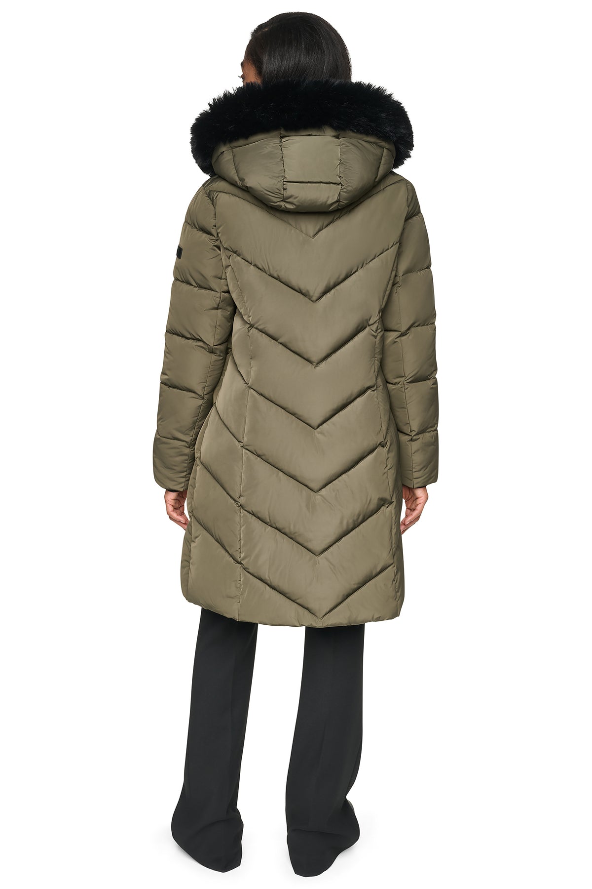 FAUX FUR LINED HOODED PUFFER VIEW 2