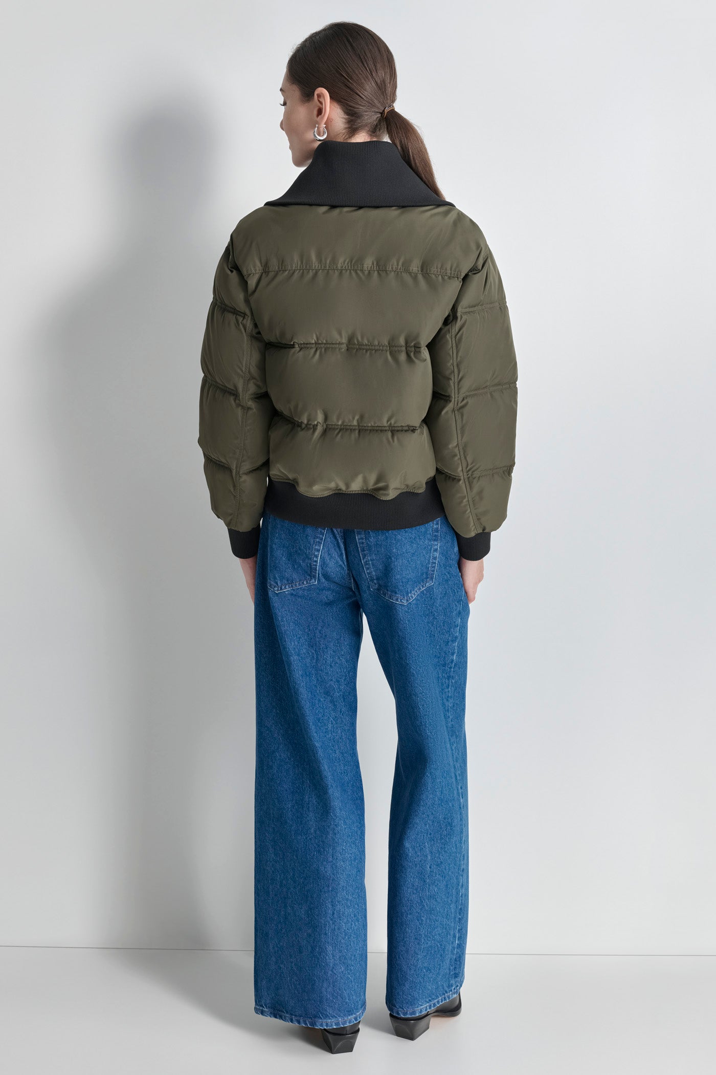 KNIT-TRIM ZIP-FRONT PUFFER COAT VIEW 3 | Outerwear Under $100