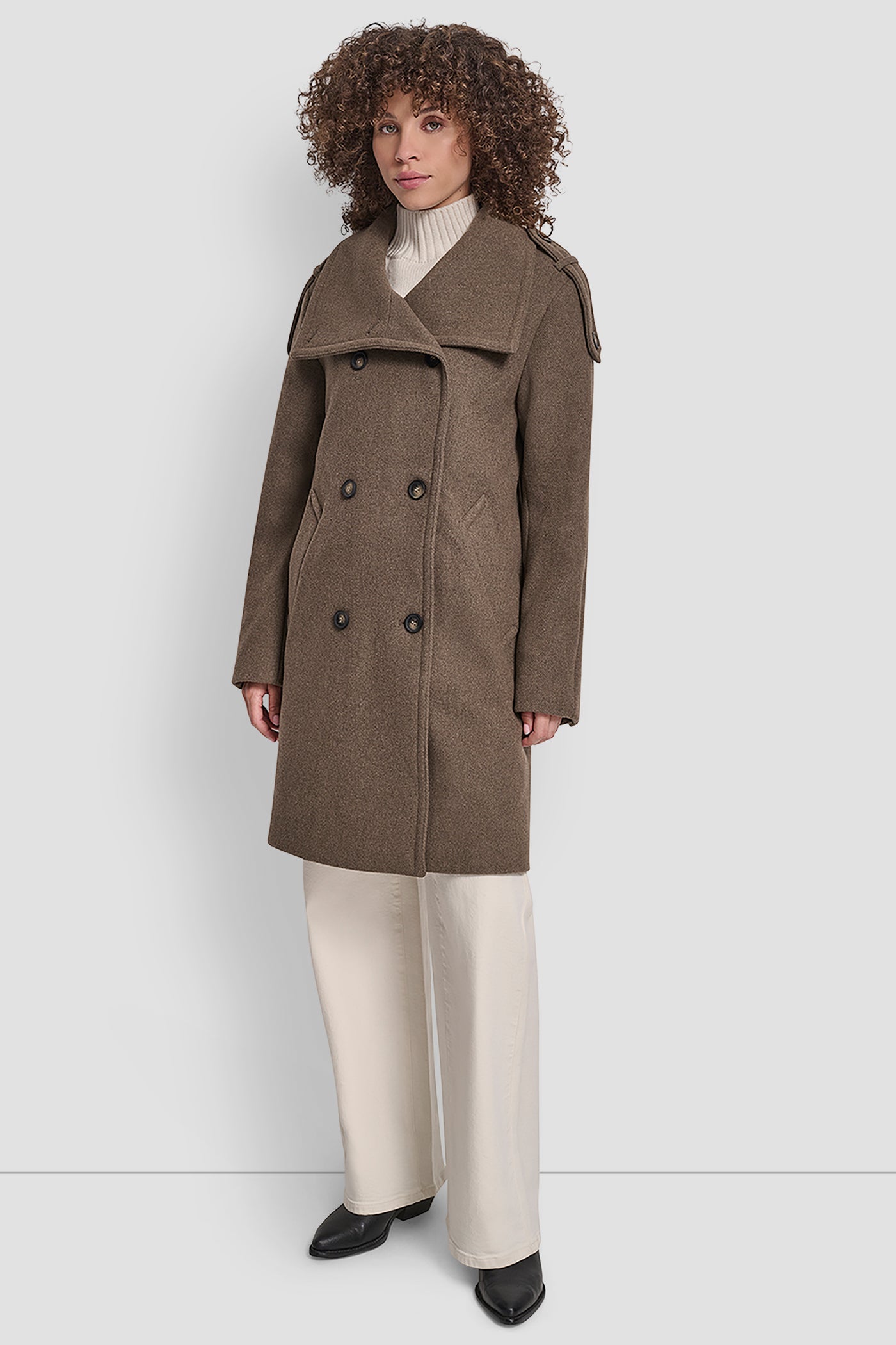 LIGHT GREY MELANGE TAILORED WOOL JACKET, VIEW 1 | Cold Weather Coats