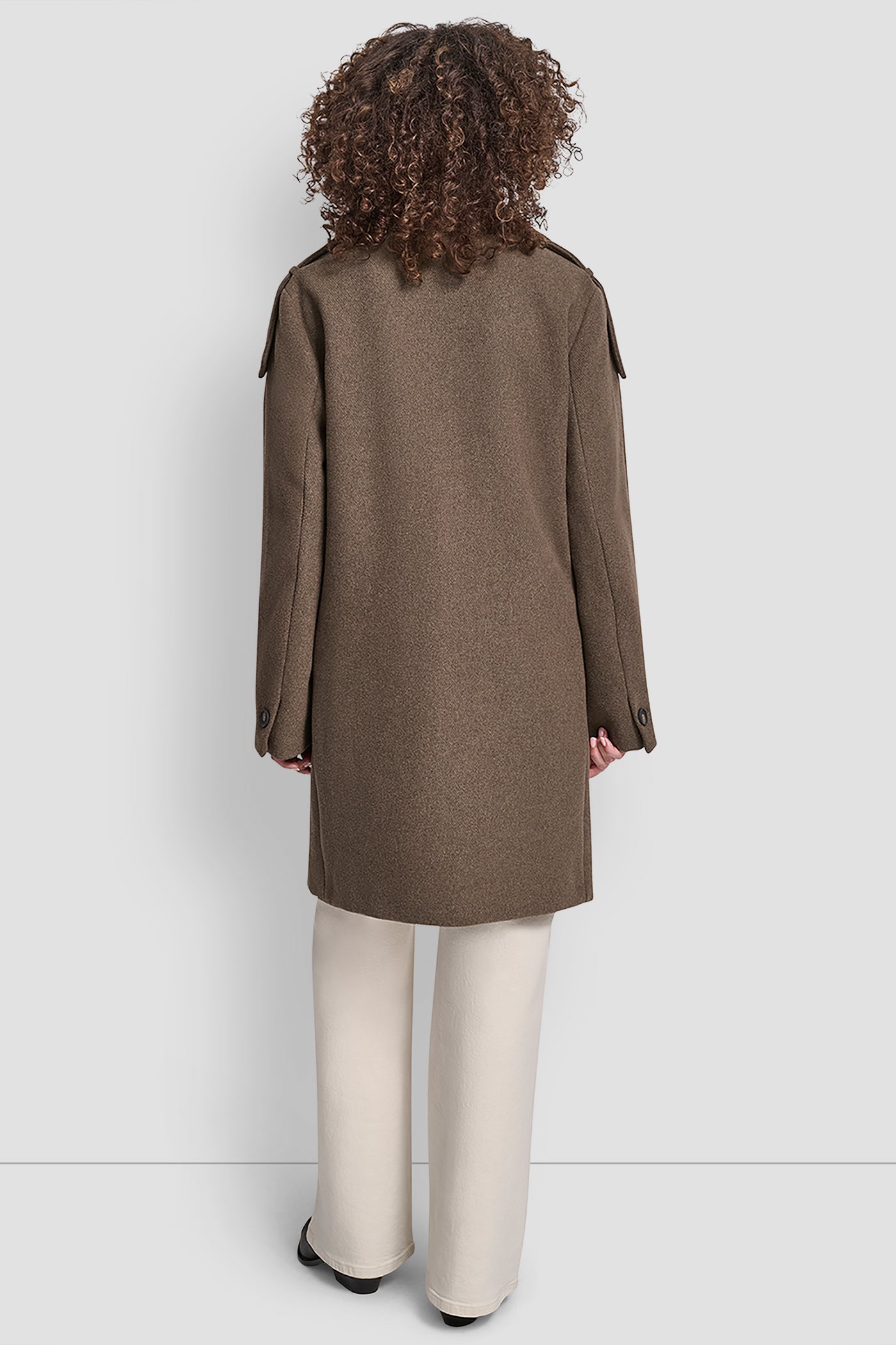 LIGHT GREY MELANGE TAILORED WOOL JACKET, VIEW 2 | Cold Weather Coats
