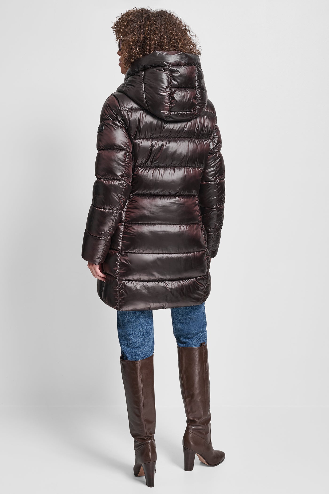 BITTER PEARLIZED PUFFER WITH HOOD, VIEW 2 | WOMENS COATS & JACKETS
