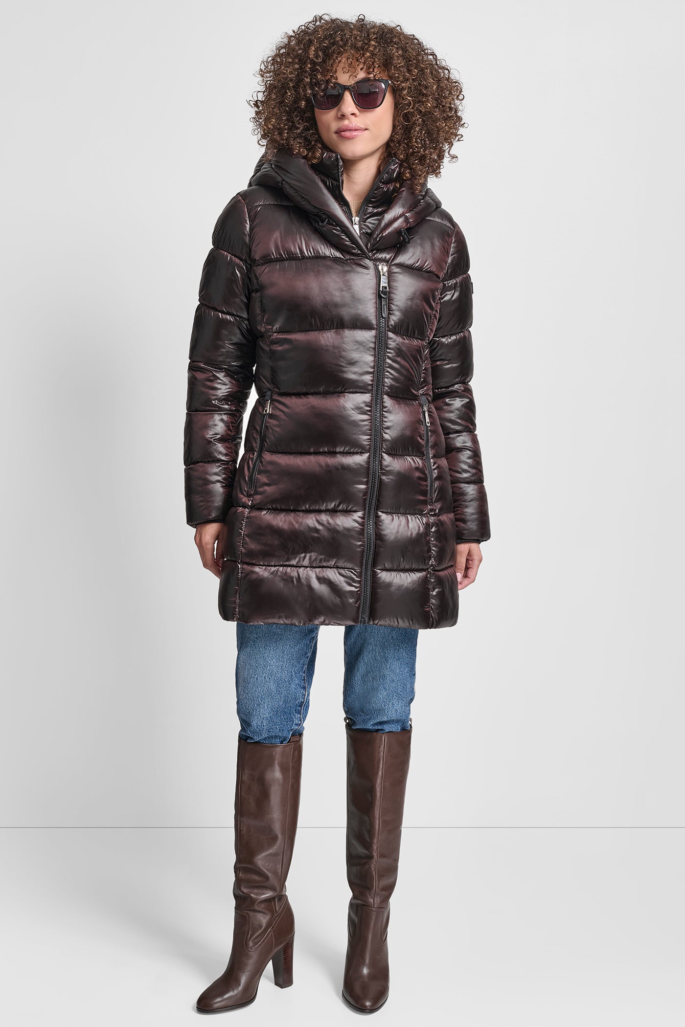 PEARLIZED PUFFER WITH HOOD VIEW 7 | WOMENS COATS & JACKETS