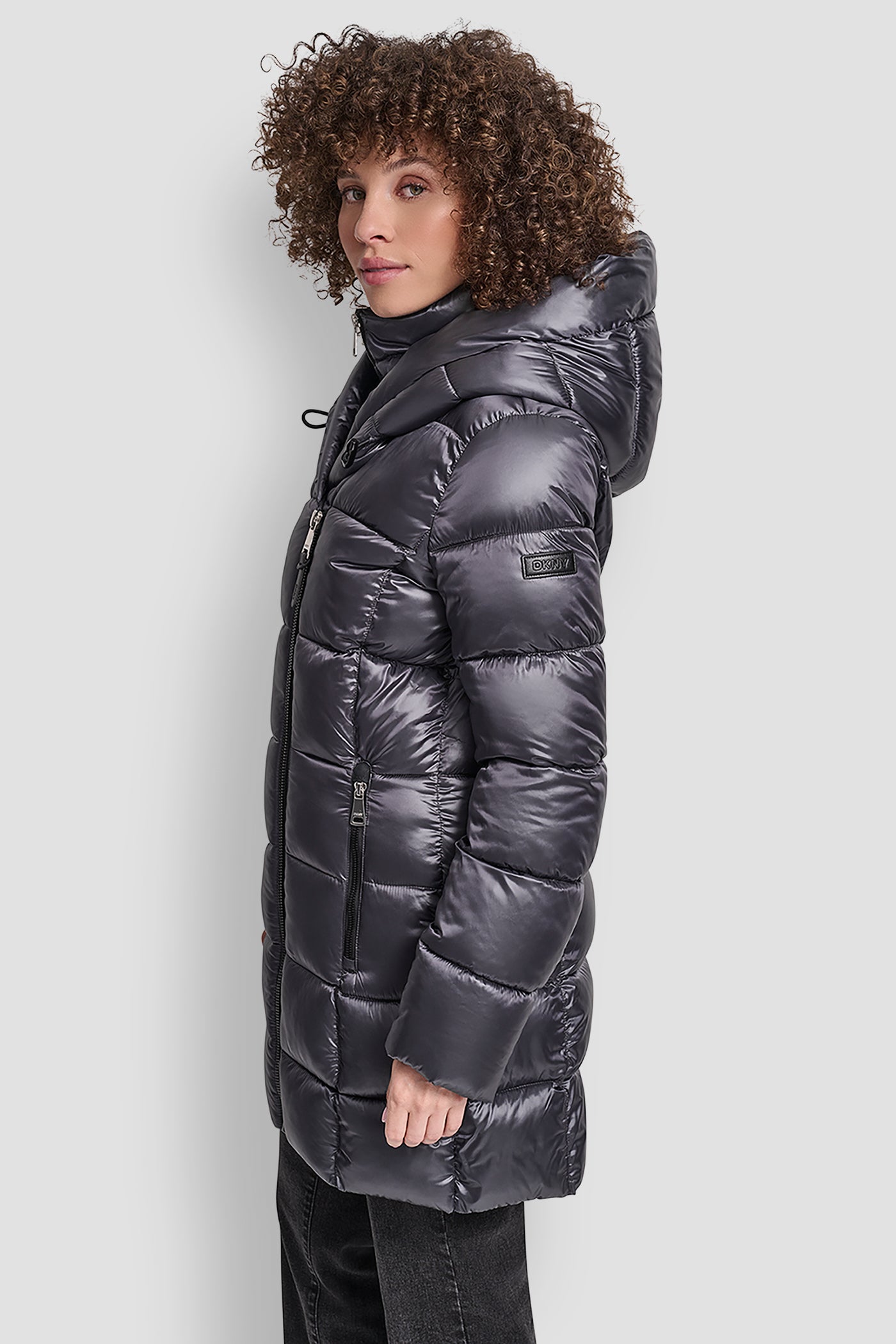 PEARLIZED PUFFER WITH HOOD VIEW 3 | WOMENS COATS & JACKETS