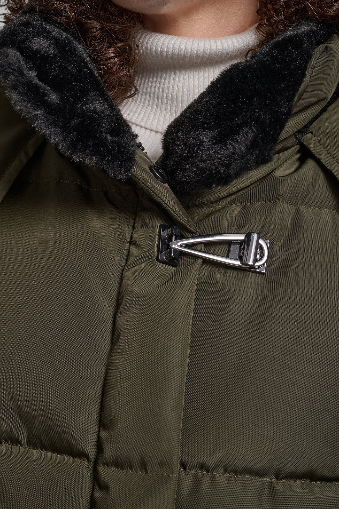 PLUSH PUFFER WITH TOGGLE AND FUR HOOD VIEW 5 | Cold Weather Coats