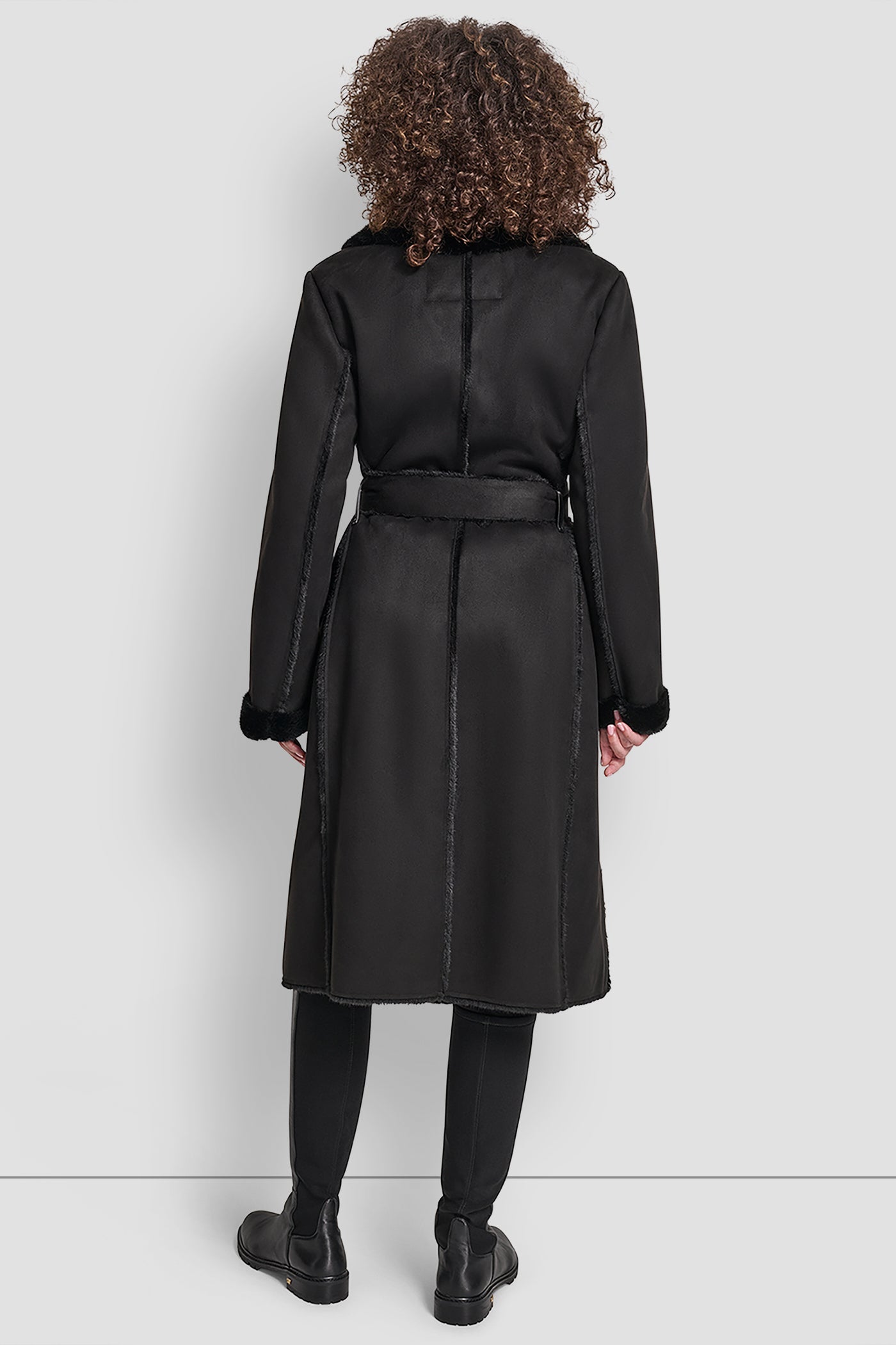 Black MAXI FAUX MIND BONDED SUEDE, VIEW 2 | New Arrivals