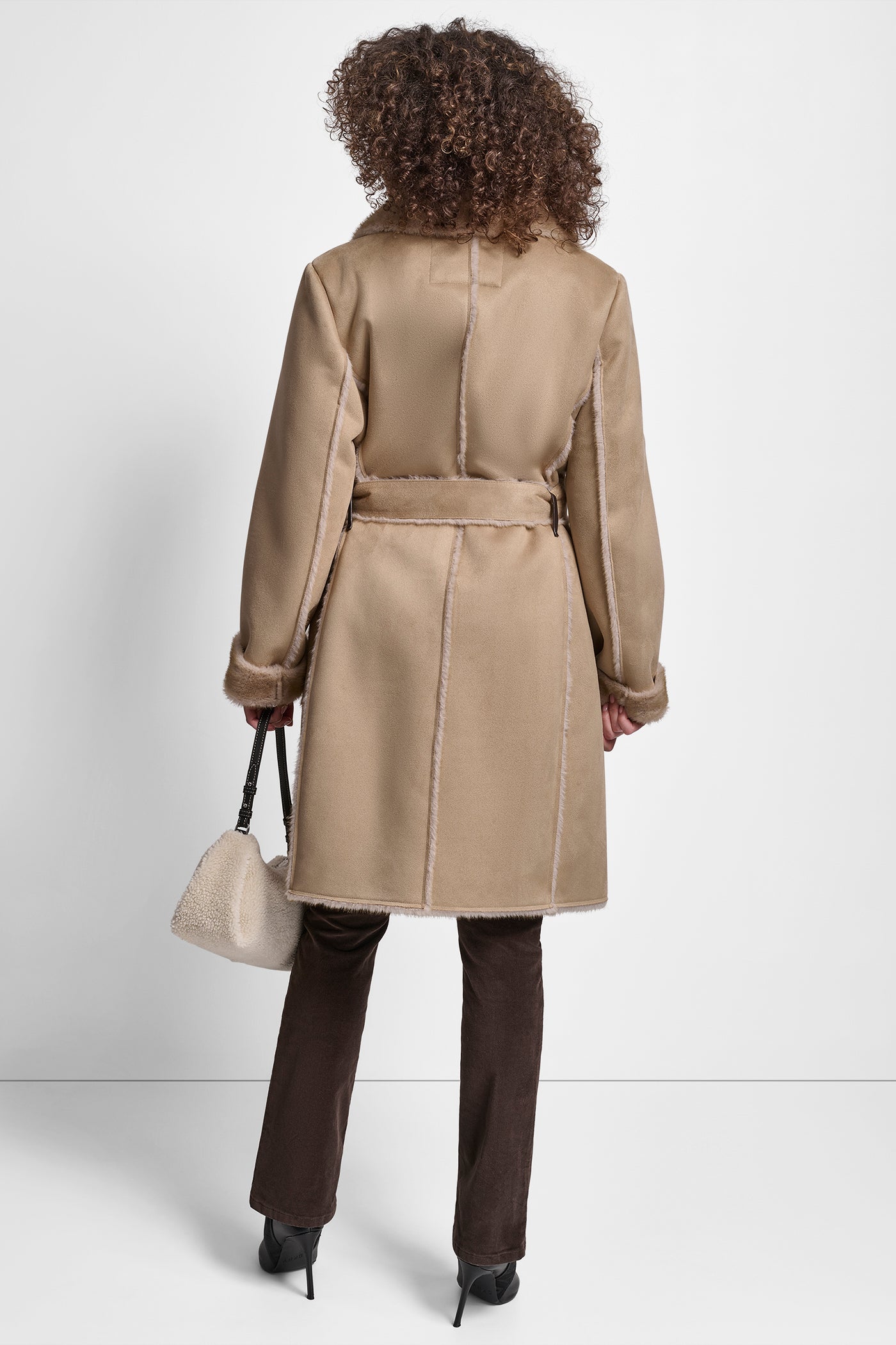 CAMEL MAXI FAUX MIND BONDED SUEDE, VIEW 2 | New Arrivals