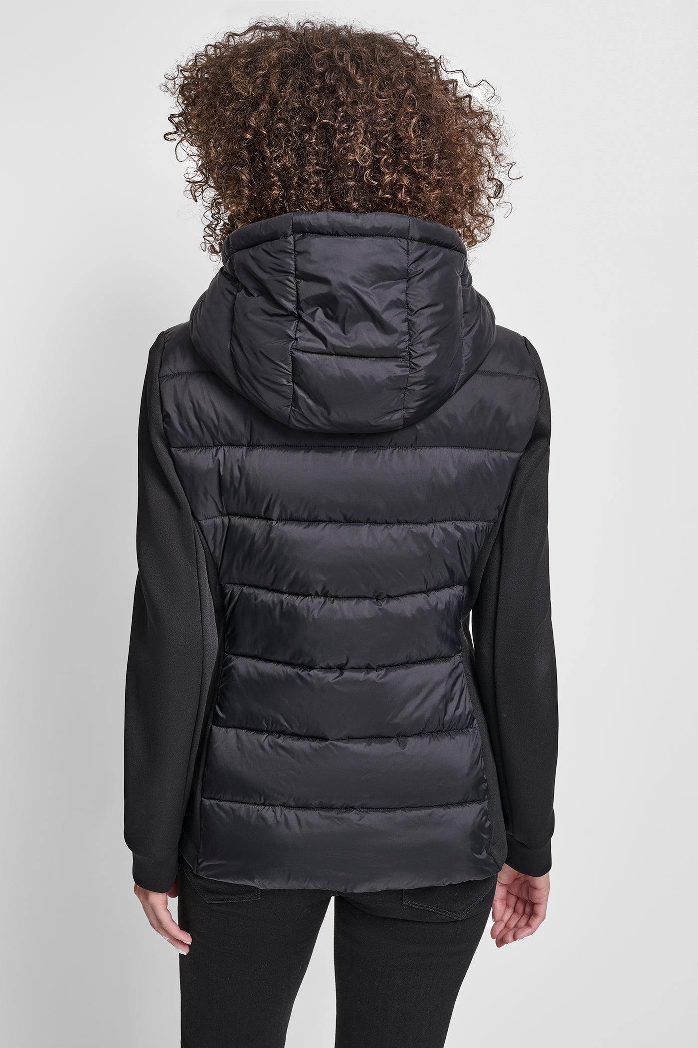 Black MIX MEDIA JACKET, VIEW 2 | WOMENS COATS & JACKETS