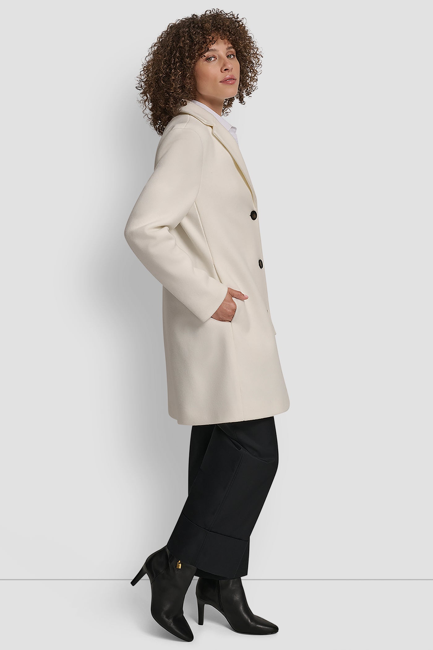 LONG SLEEVE BLAZER COAT VIEW 3 | DKNY Promo