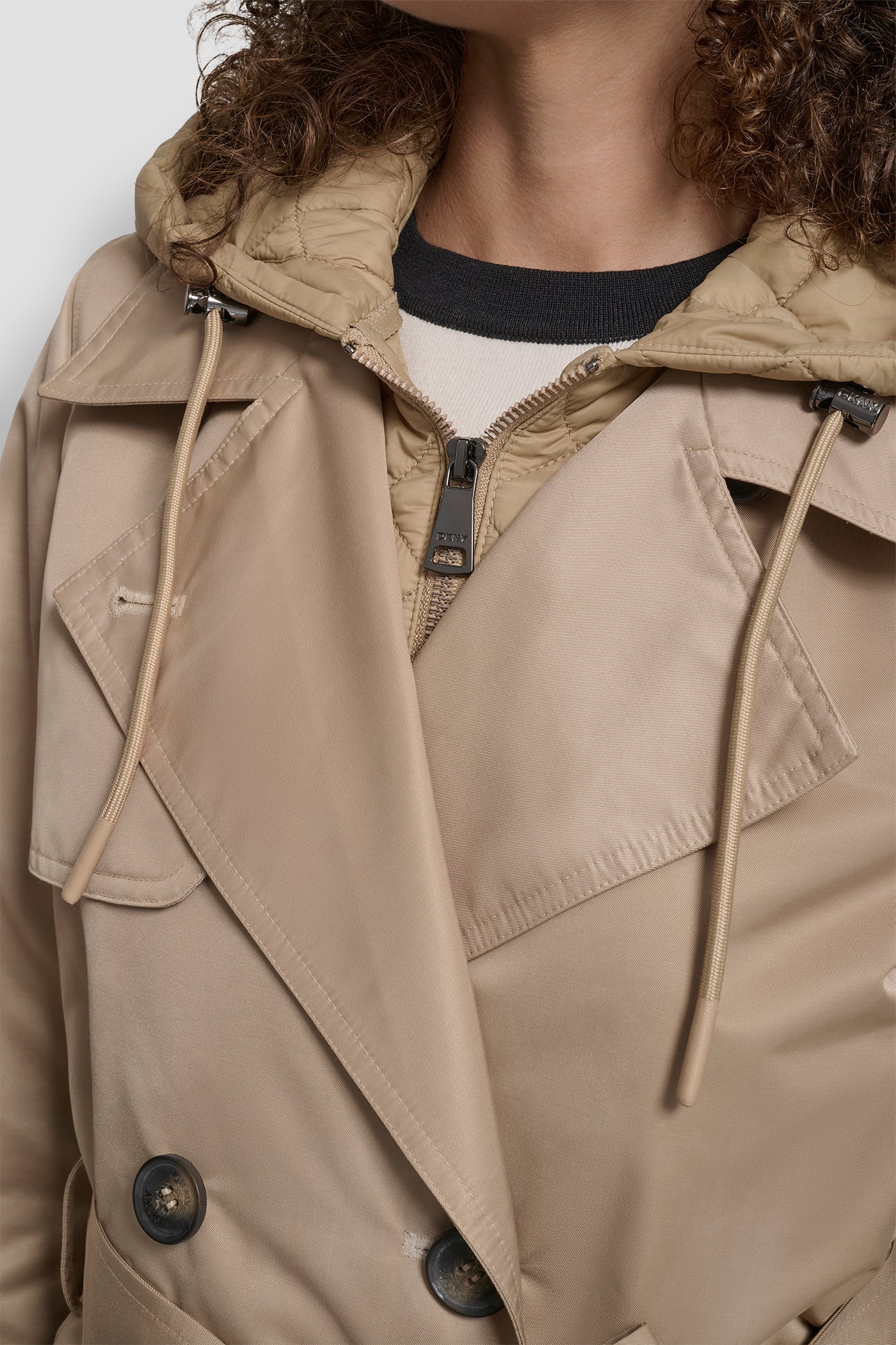 TRENCH COAT WITH QUILTED BIB VIEW 5 | DKNY Promo