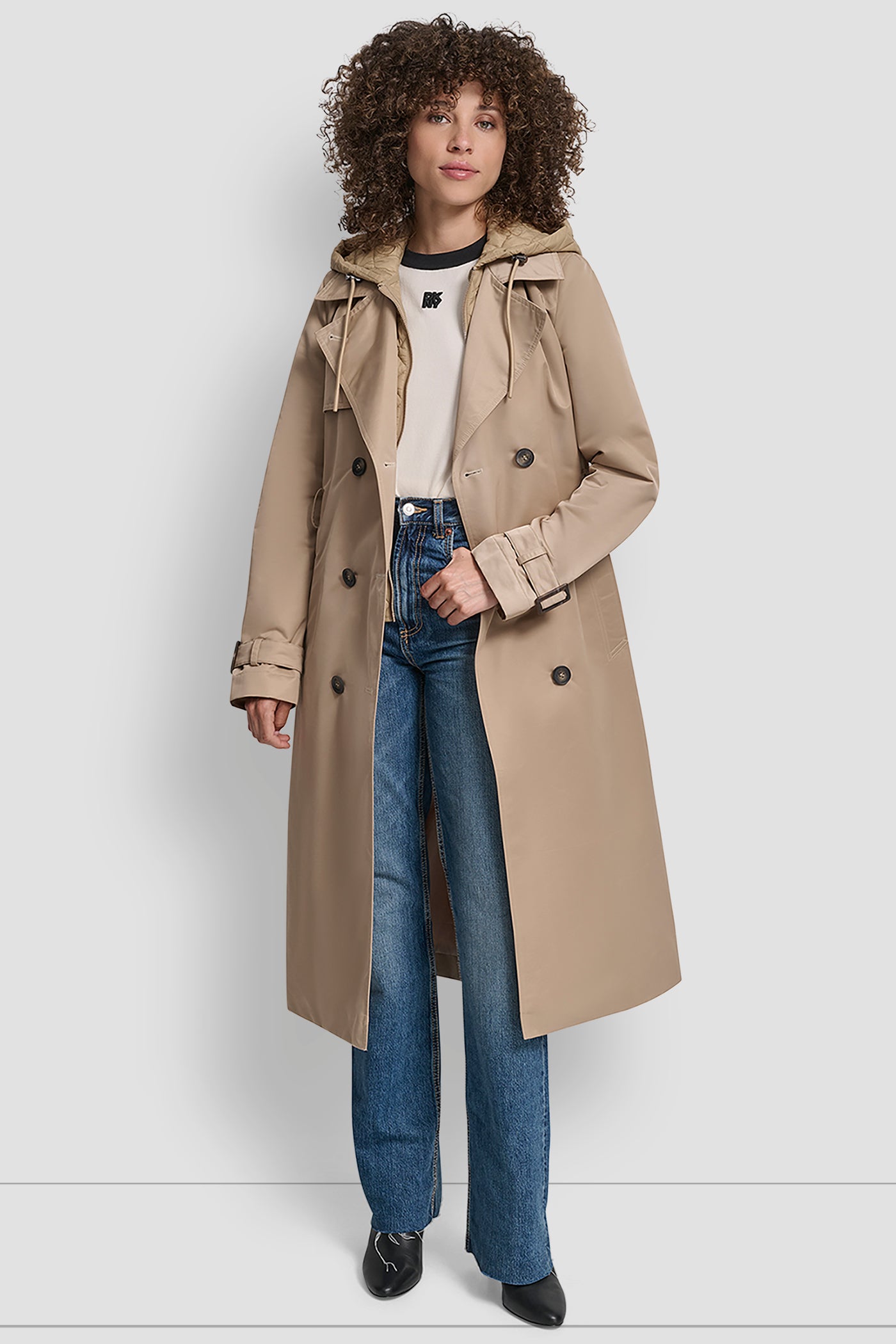 TRENCH COAT WITH QUILTED BIB VIEW 8 | DKNY Promo