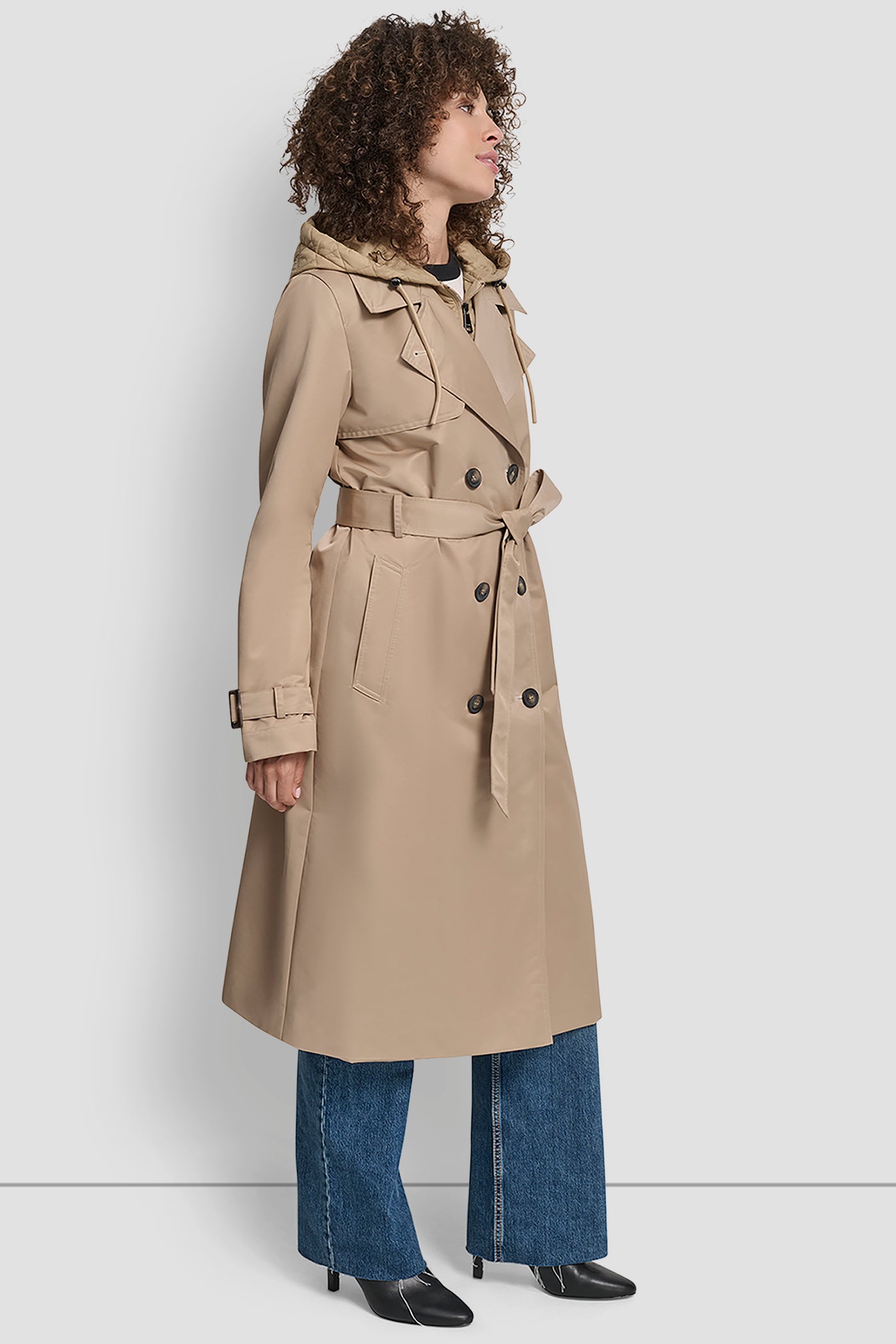 TRENCH COAT WITH QUILTED BIB VIEW 3 | DKNY Promo