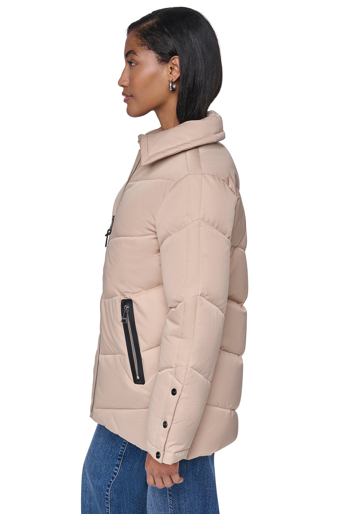 PUFFER WITH FAUX FUR COLLAR VIEW 2