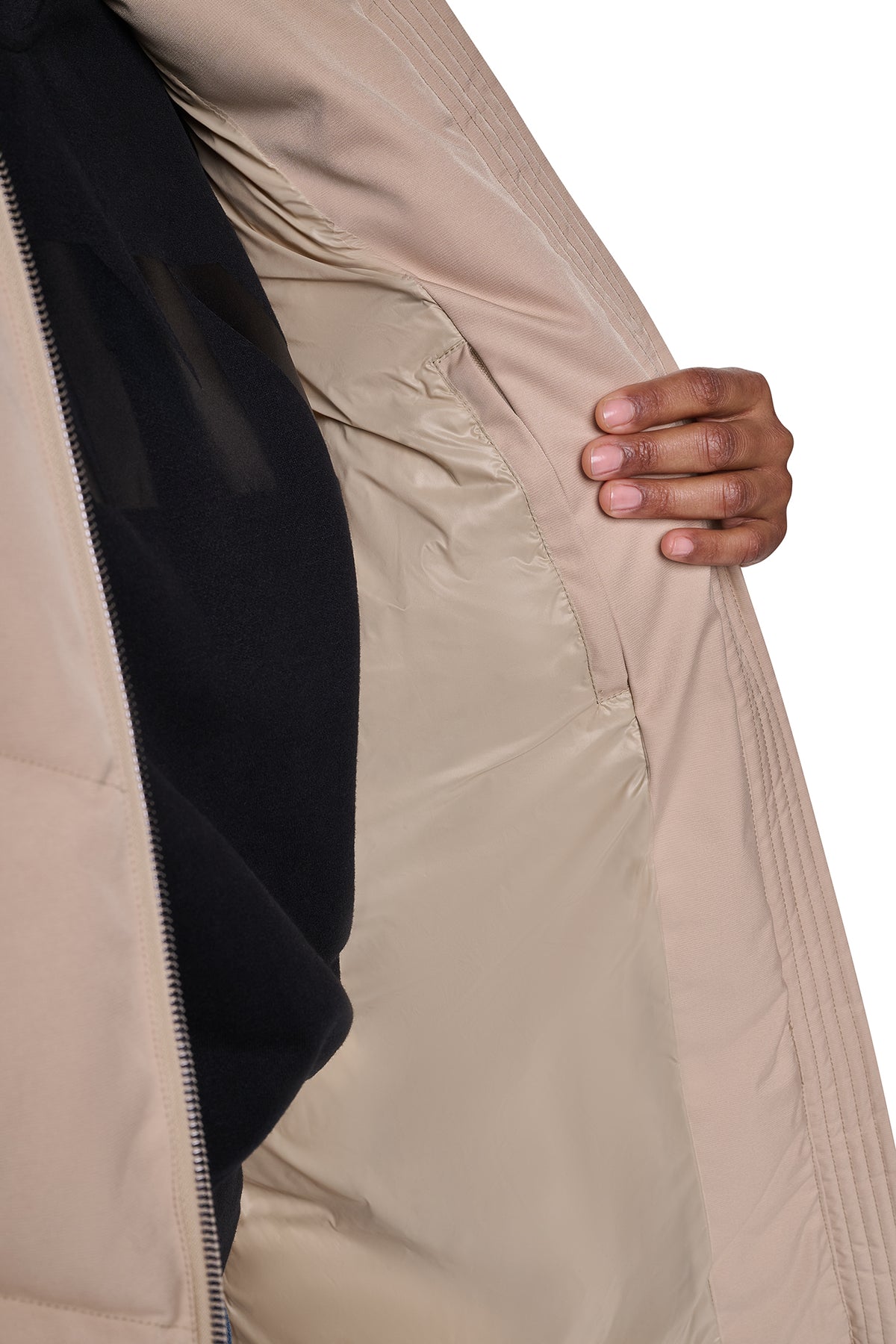 PUFFER WITH FAUX FUR COLLAR VIEW 2