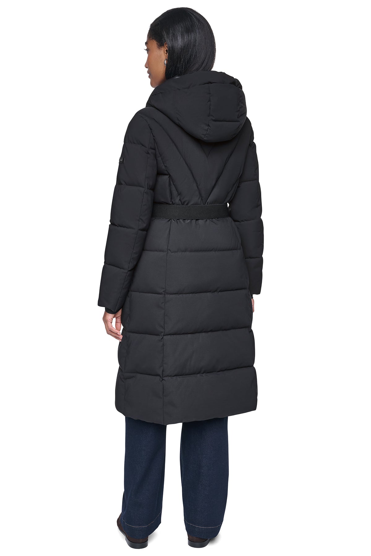 LONG BELTED PUFFER WITH BIB VIEW 2