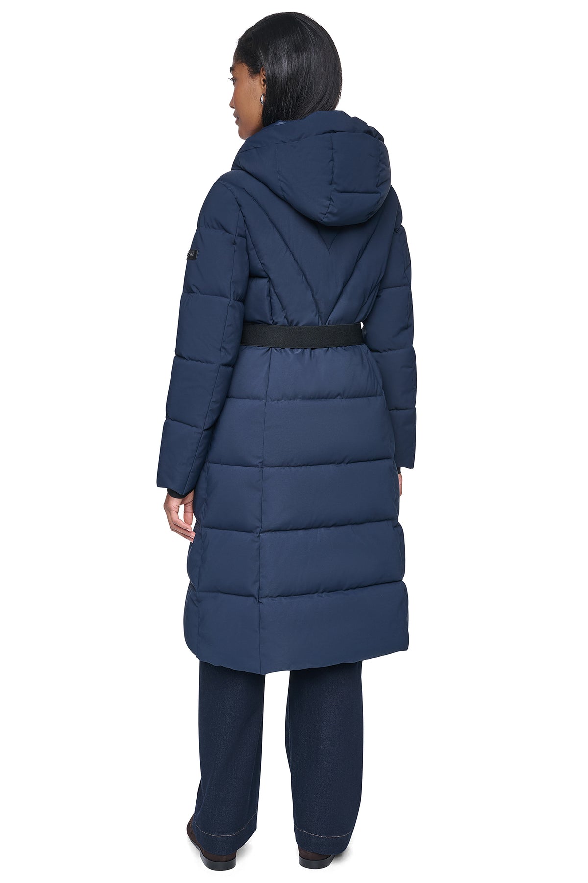 LONG BELTED PUFFER WITH BIB VIEW 2