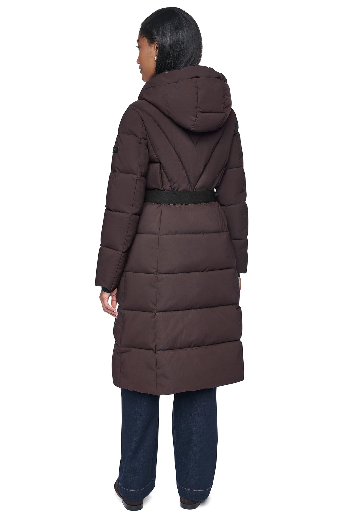 LONG BELTED PUFFER WITH BIB VIEW 2