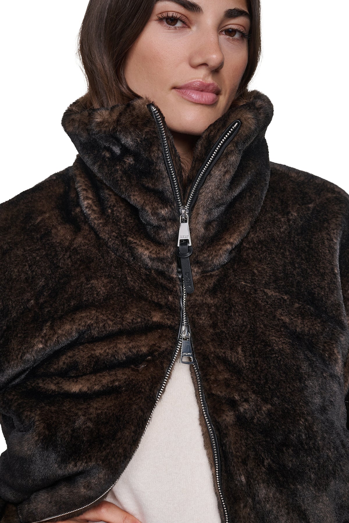FAUX FUR BUBBLE HEM JACKET VIEW 2