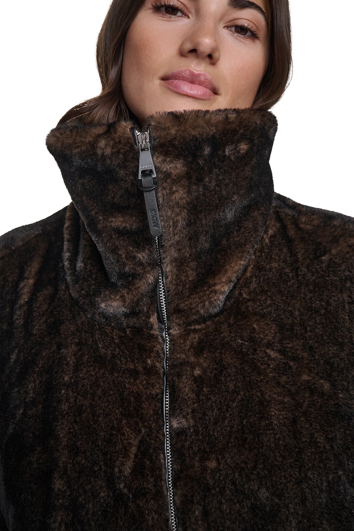 FAUX FUR BUBBLE HEM JACKET VIEW 2