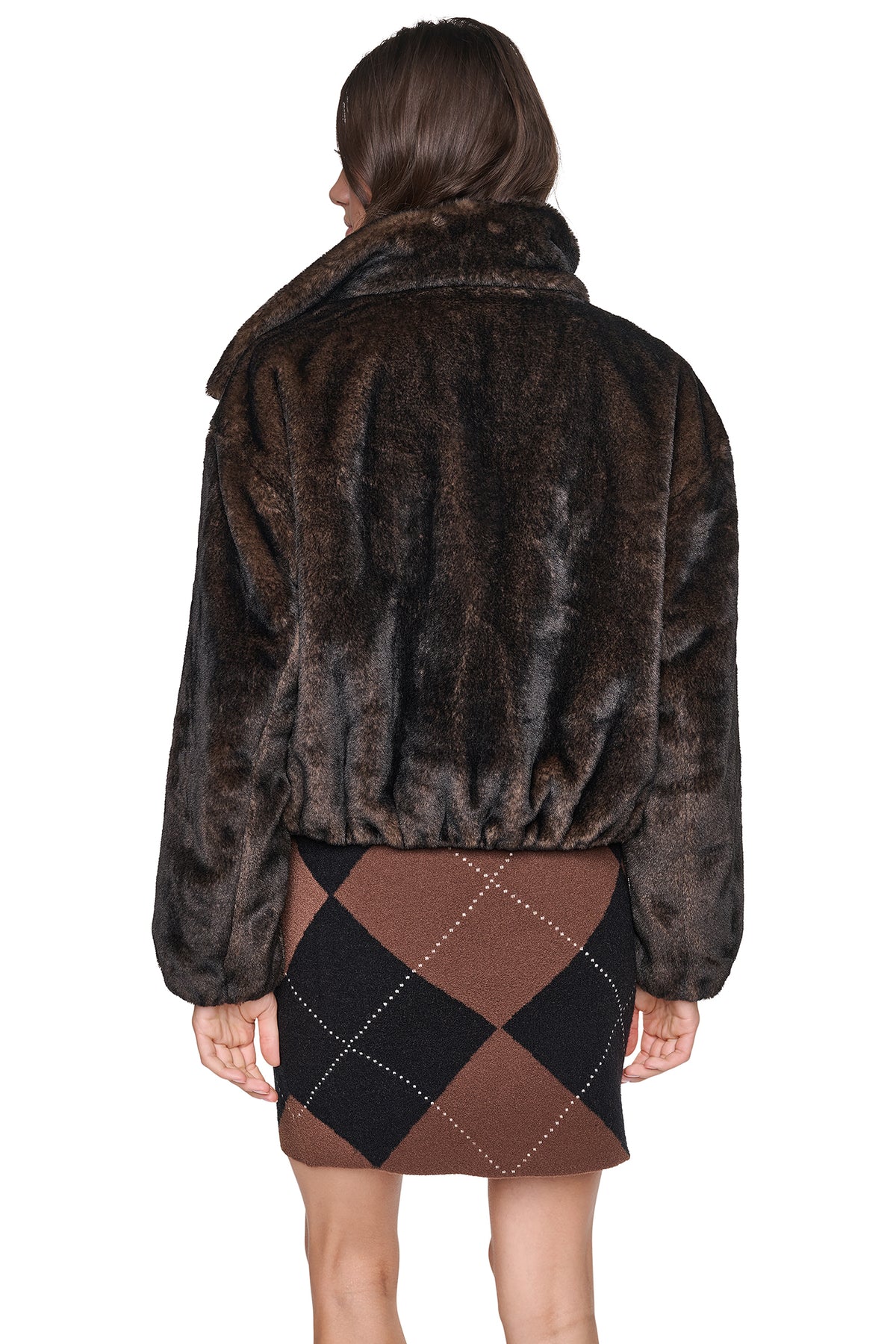 FAUX FUR BUBBLE HEM JACKET VIEW 2