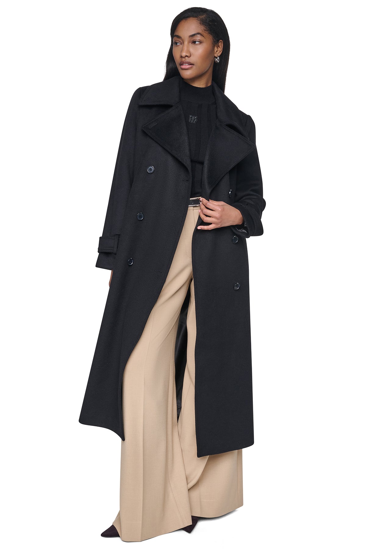 DOUBLE BREASTED WOOL-BLEND COAT VIEW 2