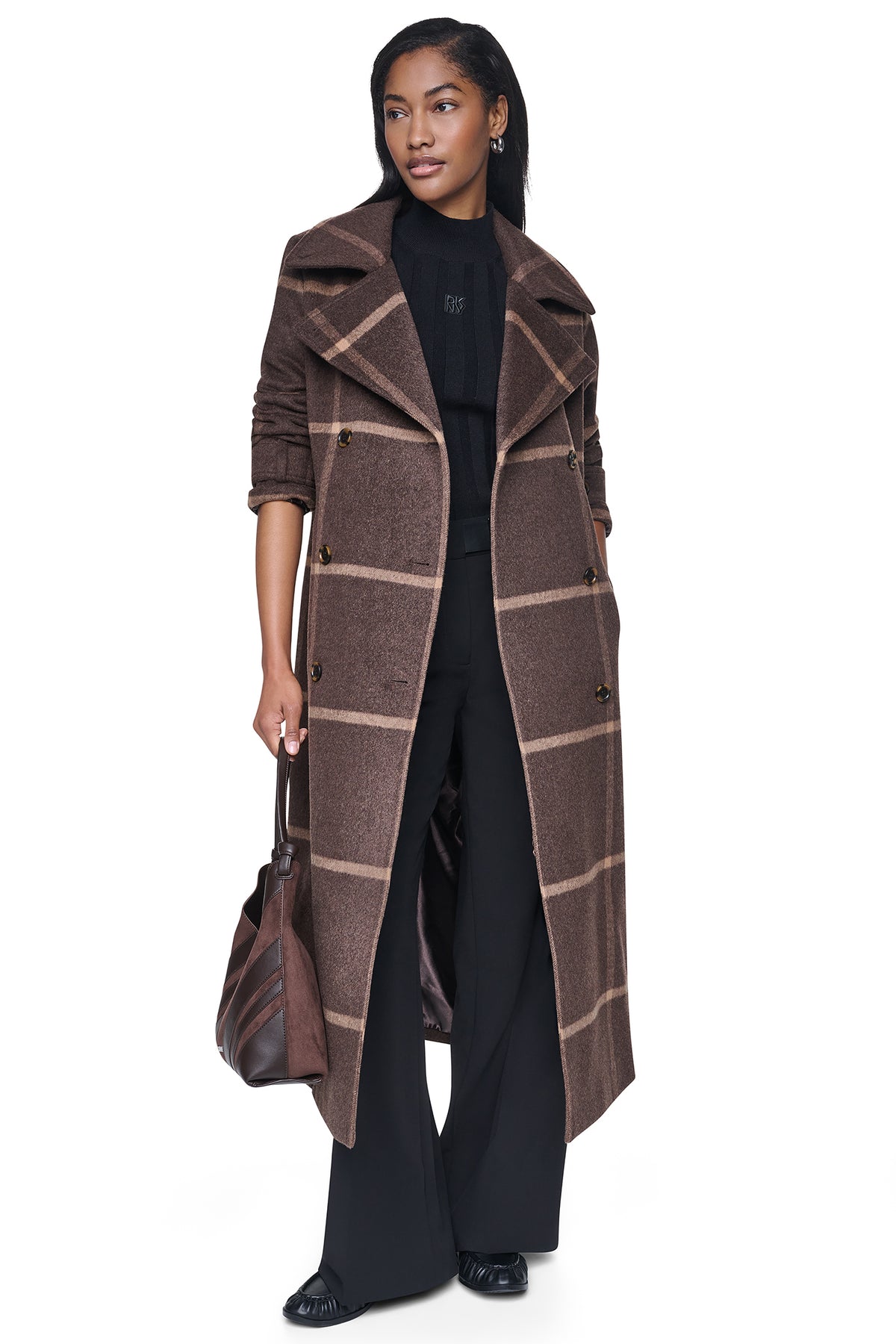 DOUBLE BREASTED WOOL-BLEND COAT VIEW 2