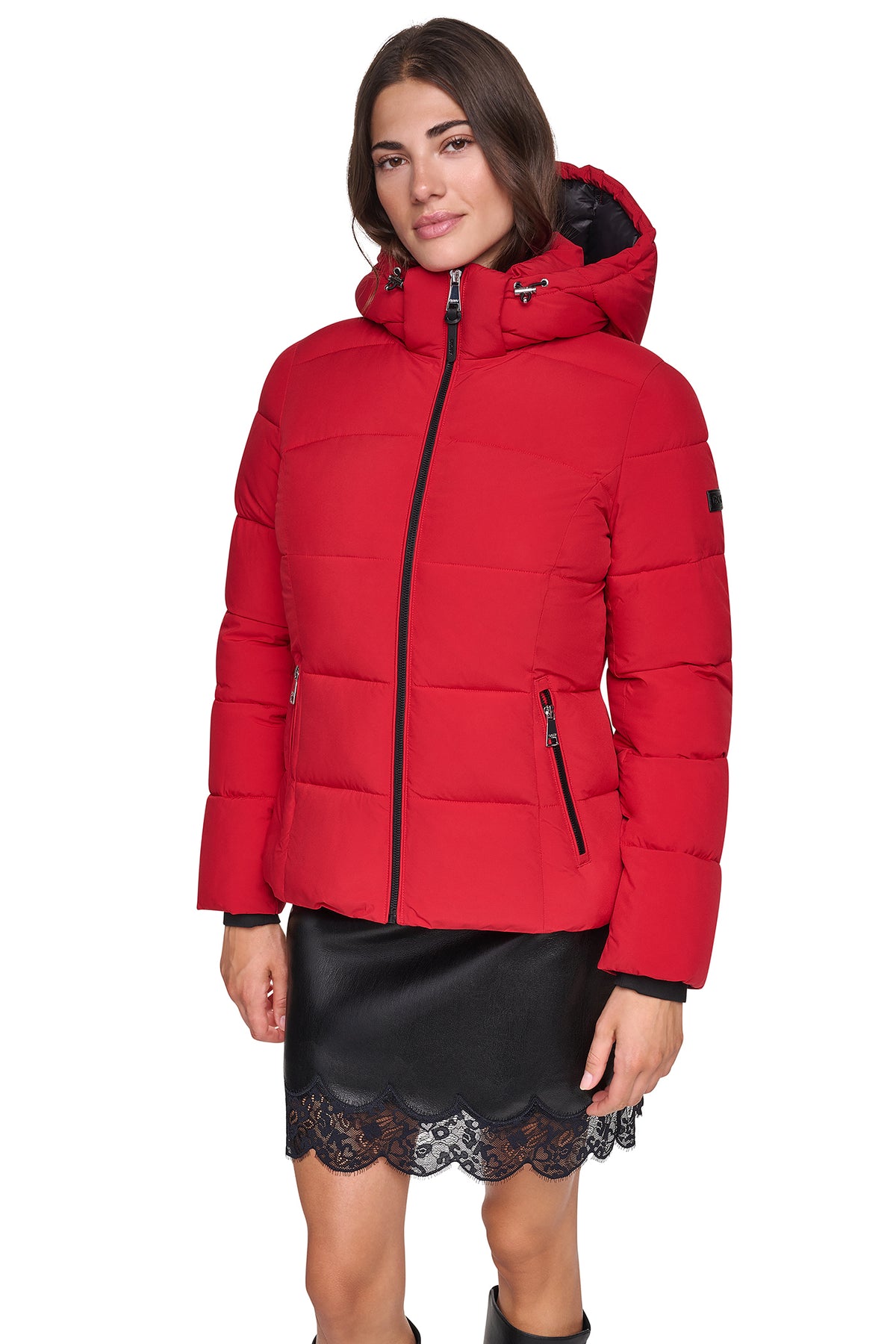 STRETCH HOODED PUFFER JACKET VIEW 2