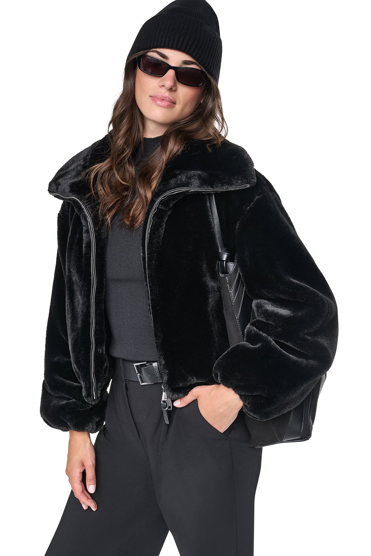 FAUX FUR BUBBLE HEM JACKET VIEW 2