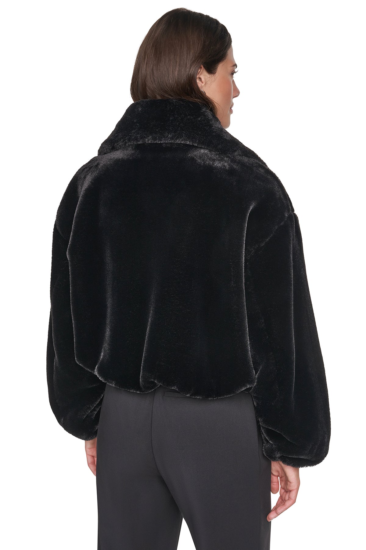 FAUX FUR BUBBLE HEM JACKET VIEW 2