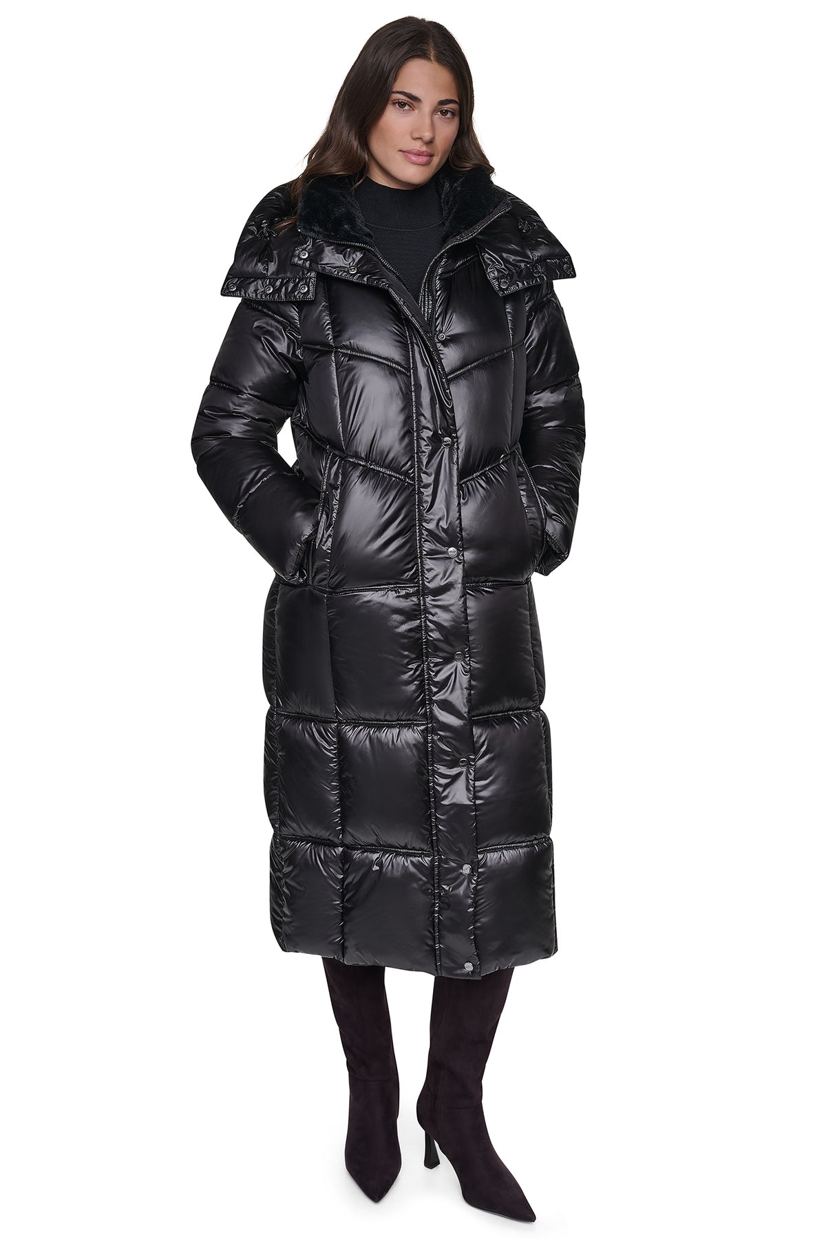 PEARALIZED MAXI PUFFER JACKET VIEW 2