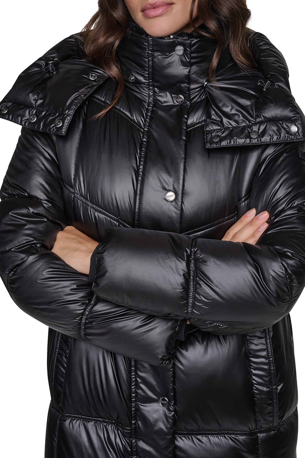 PEARALIZED MAXI PUFFER JACKET VIEW 2
